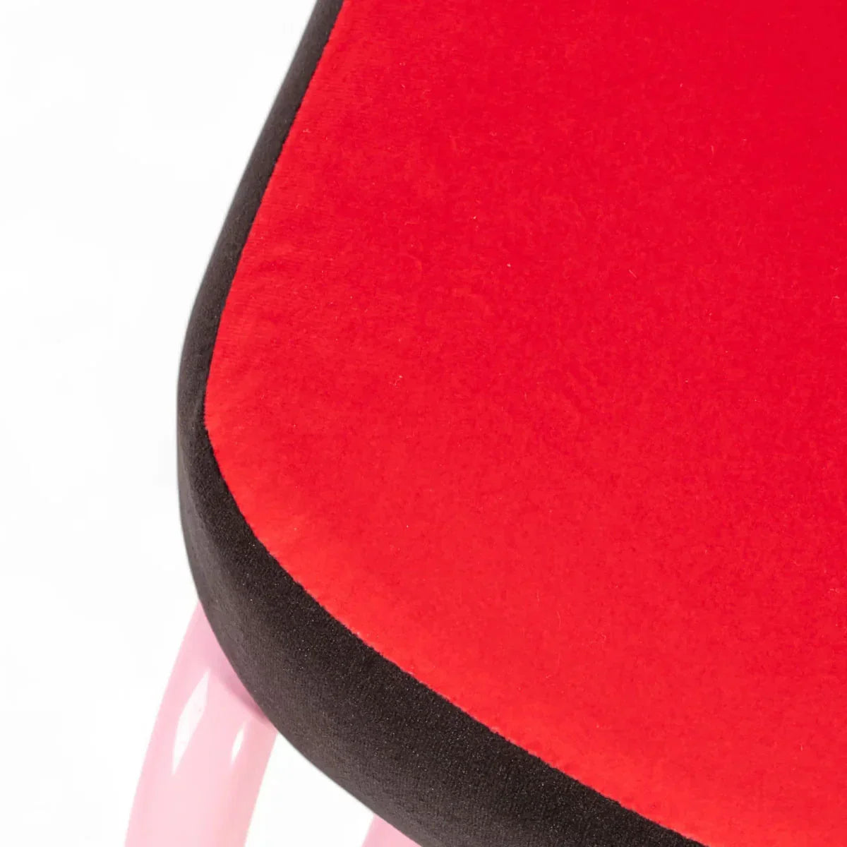 Barkruk SUPERSTOOL BLAUWE STREPEN rood met roze voet