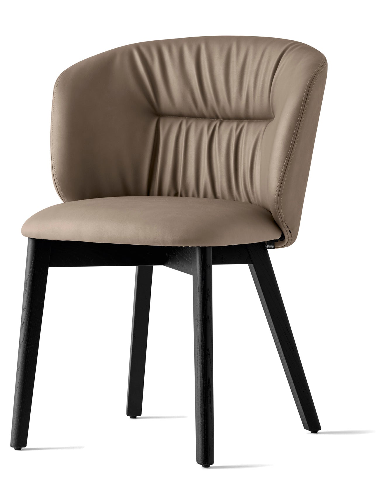 SWEEL Stuhl mit gepolstertem Sitz und schwarzem Holzgestell