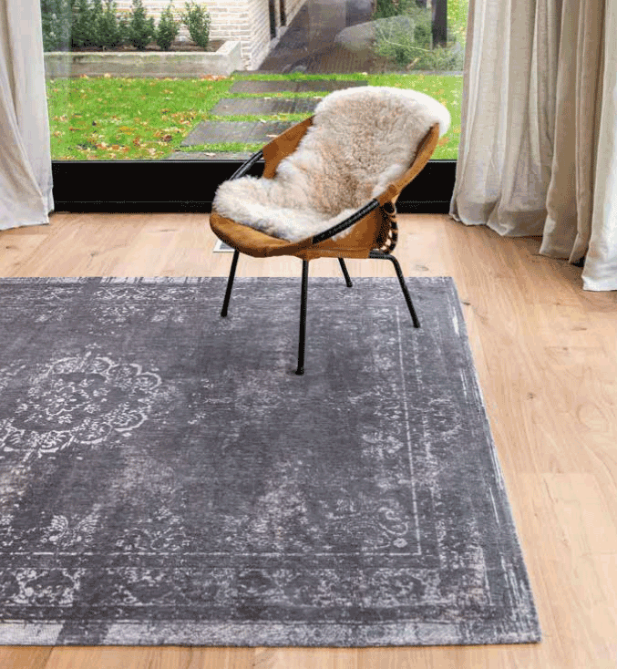 Medillon stone gray rug