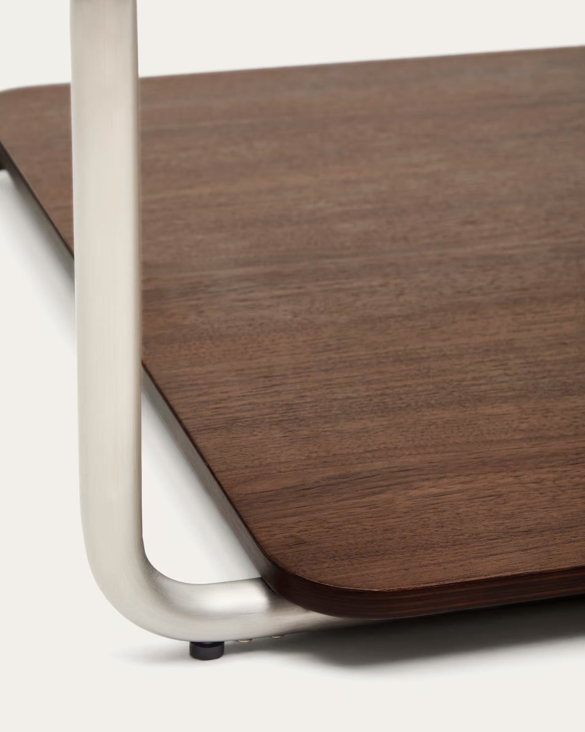 Couchtisch TARSEL dunkelbraun Nussbaumfurnier mit Stahlbasis