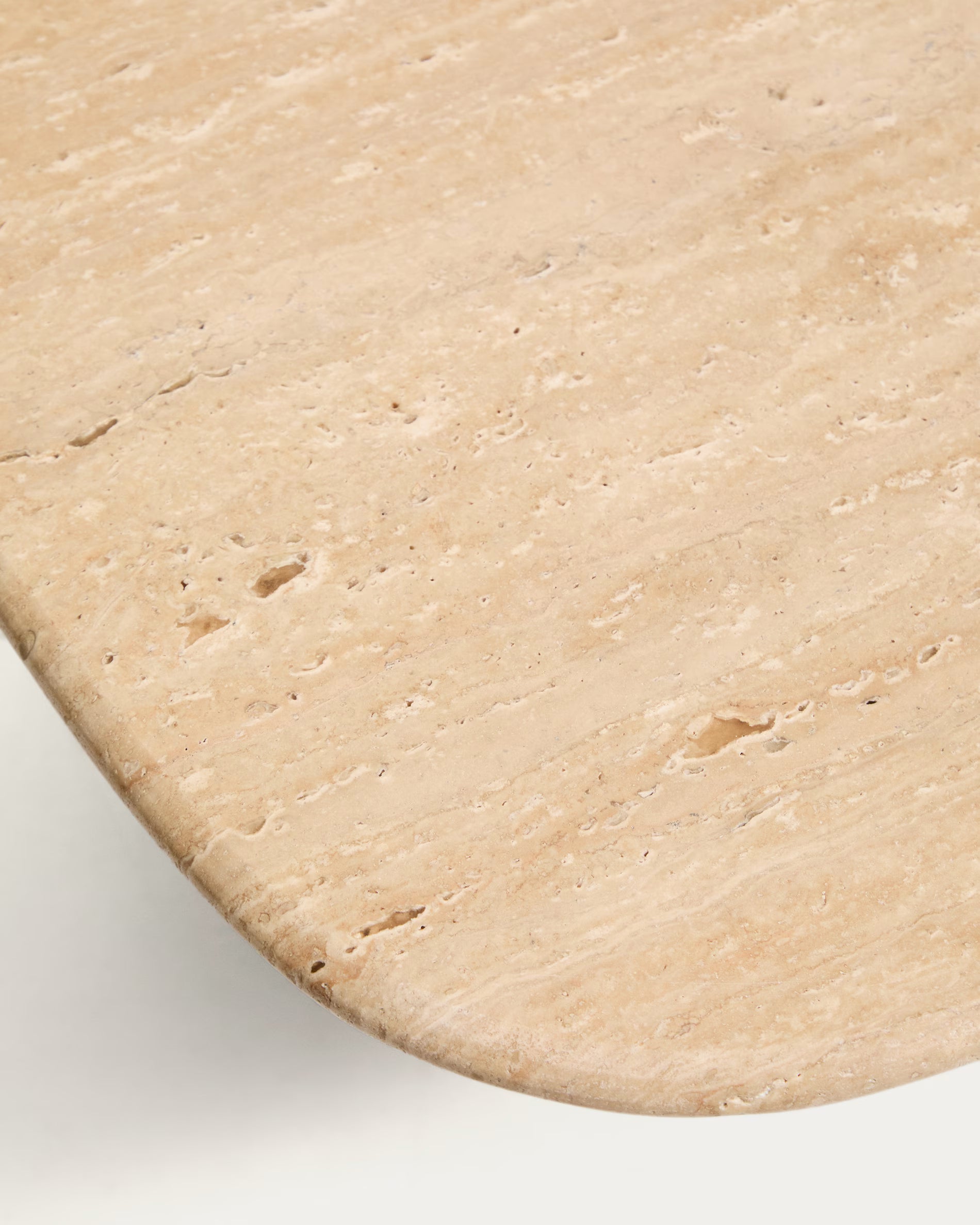 Salontafel PIRITA travertijn met houten basis