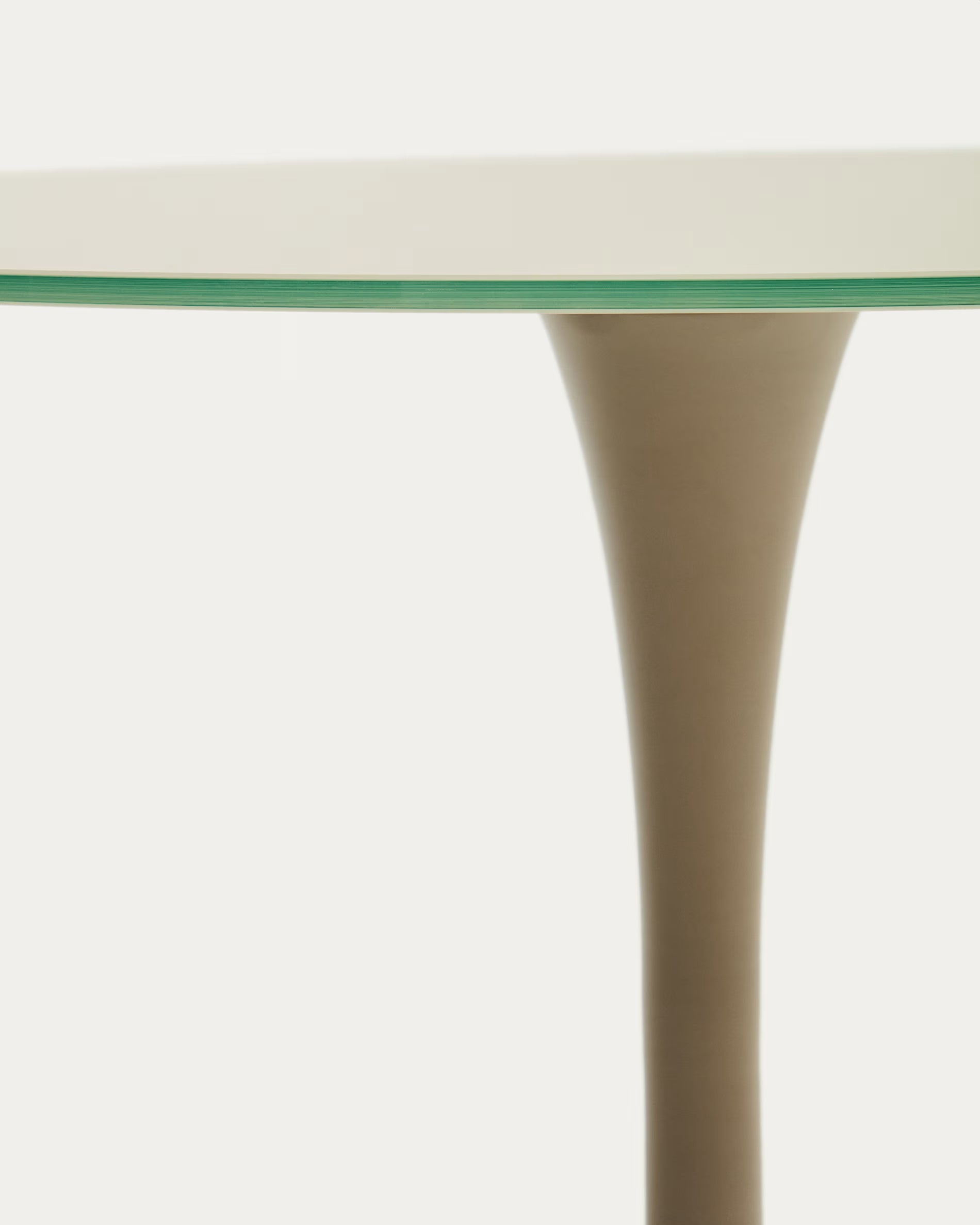 Stół okrągły VEDIRA beżowy – styl minimalistyczny