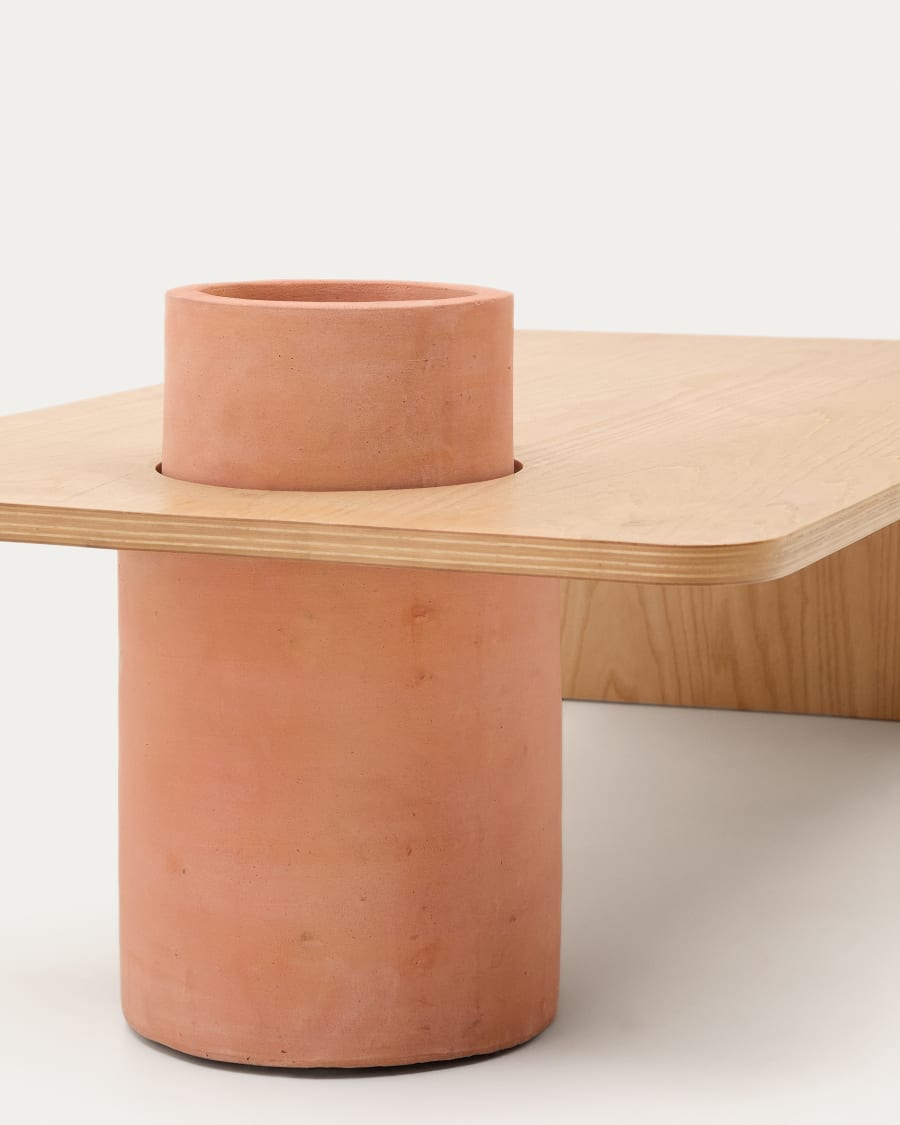 Couchtisch Olaria Terrakotta mit Eichenfurnier