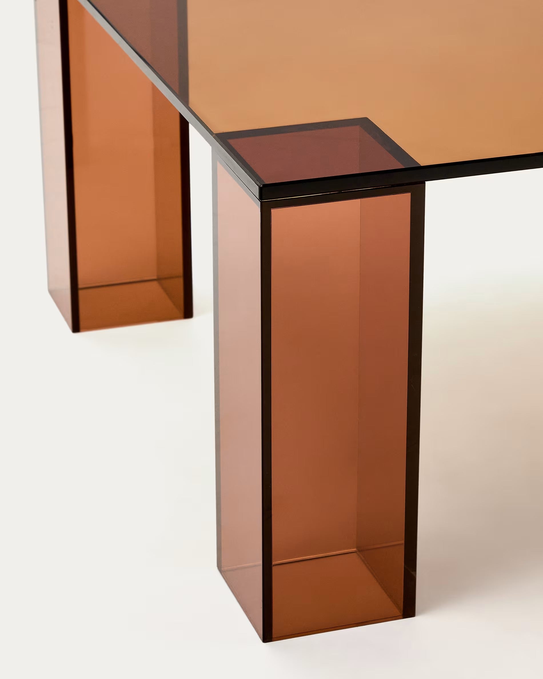 ADULARIA Coffee Table Brown Tempered Glass