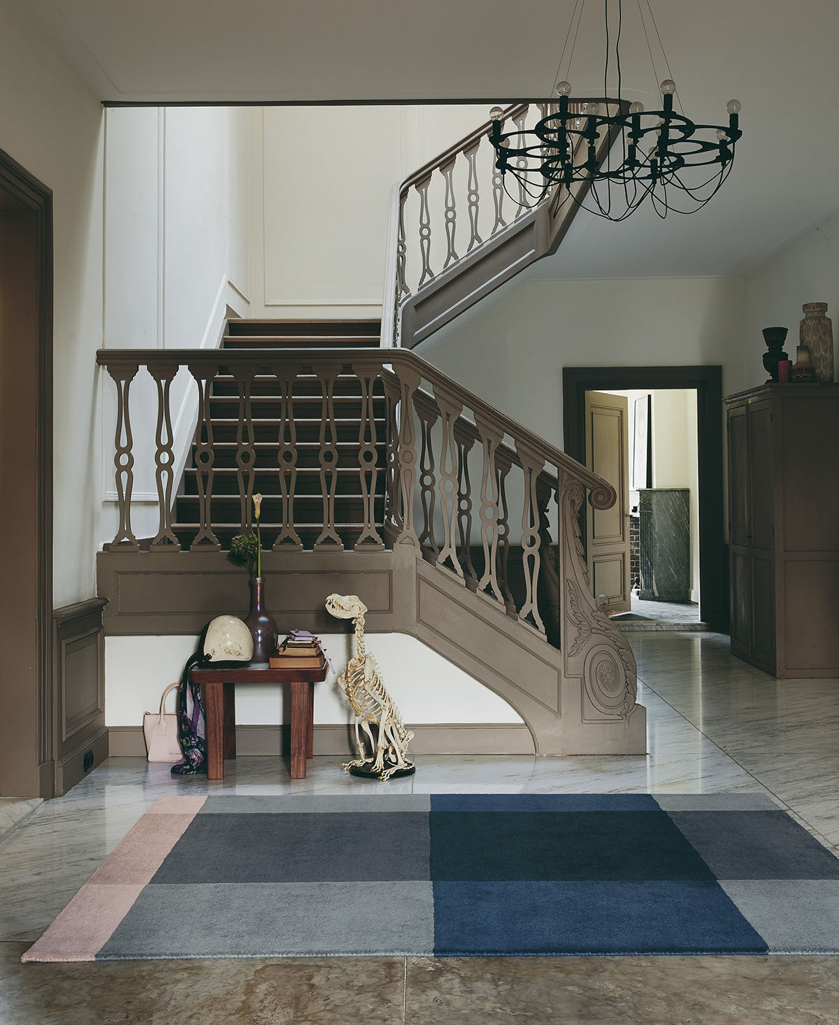 Vloerkleed PLAID GREY blauw