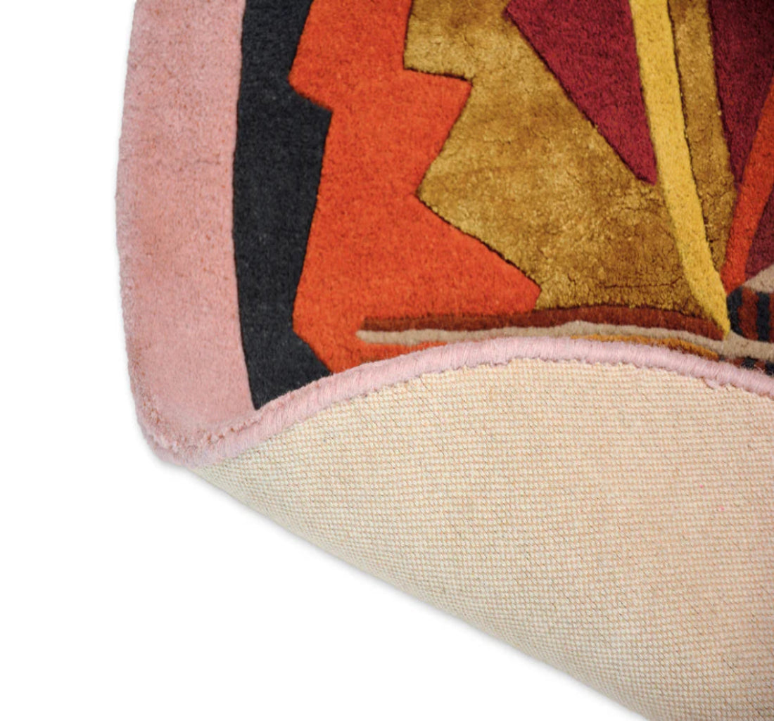 Ronde tapijt ZODIAC LEO bruin-roze