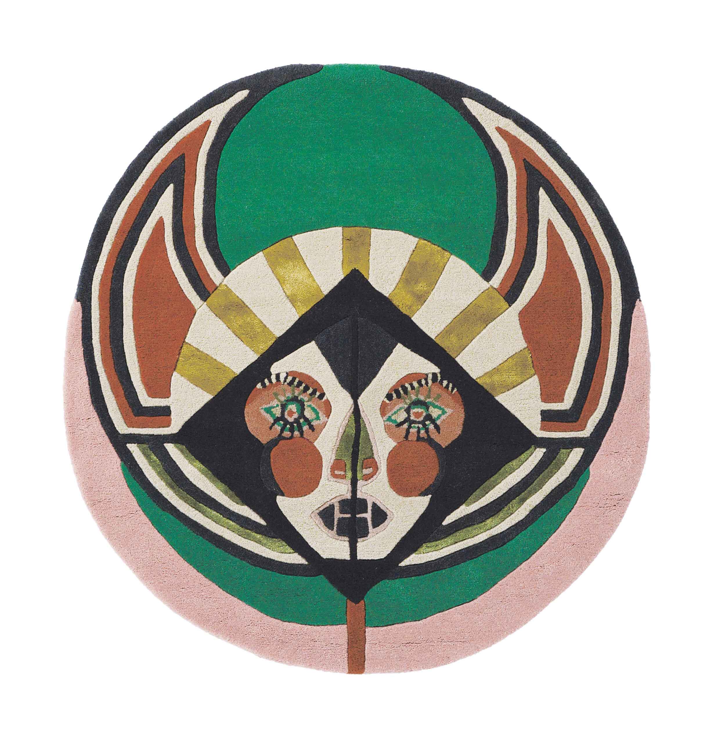 Ronde tapijt ZODIAC MAAGD beige-groen