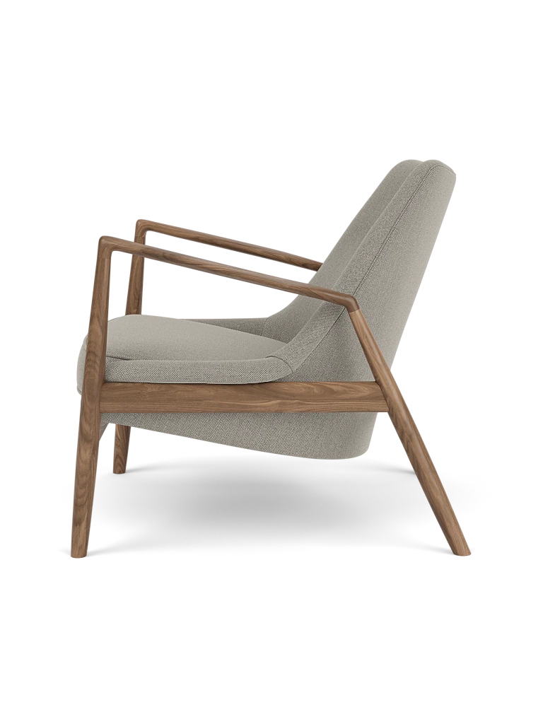 THE SEAL armchair gray with walnut base