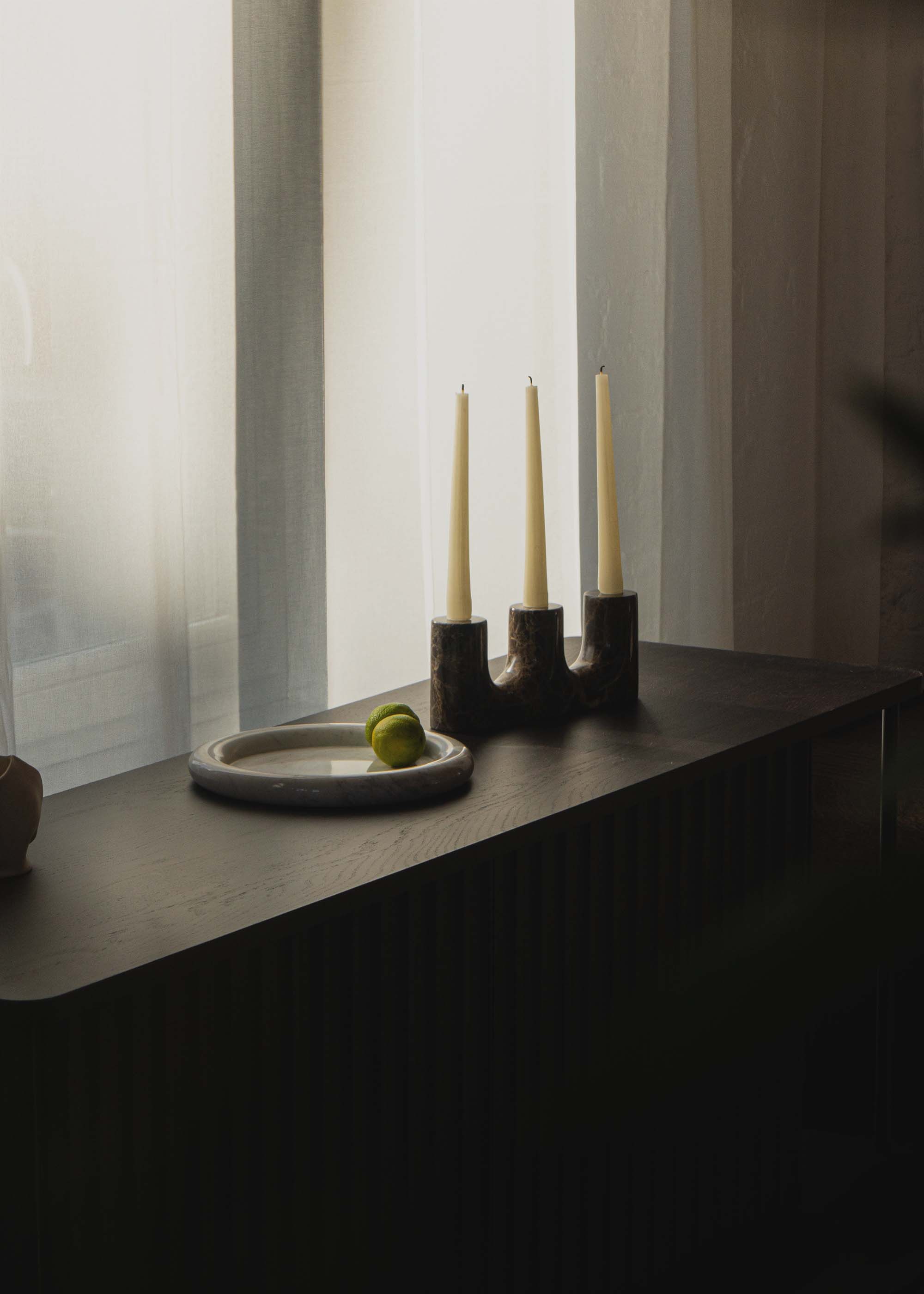 Kerzenhalter TRILO Travertin