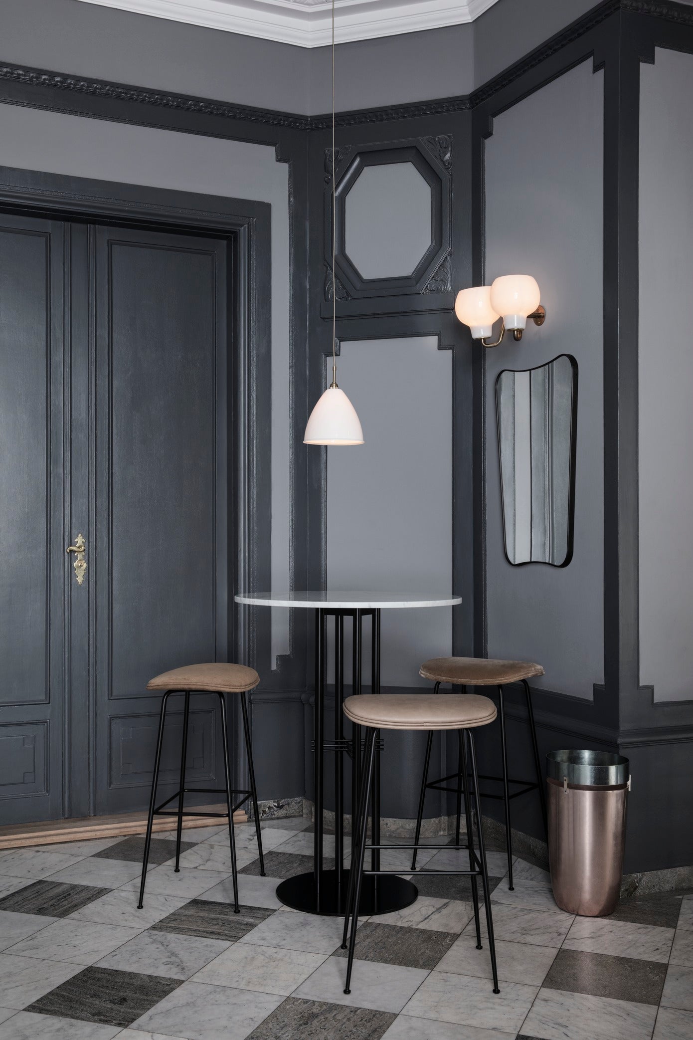 Hanglamp BESTLITE BL9 messing met crèmekleurige kap