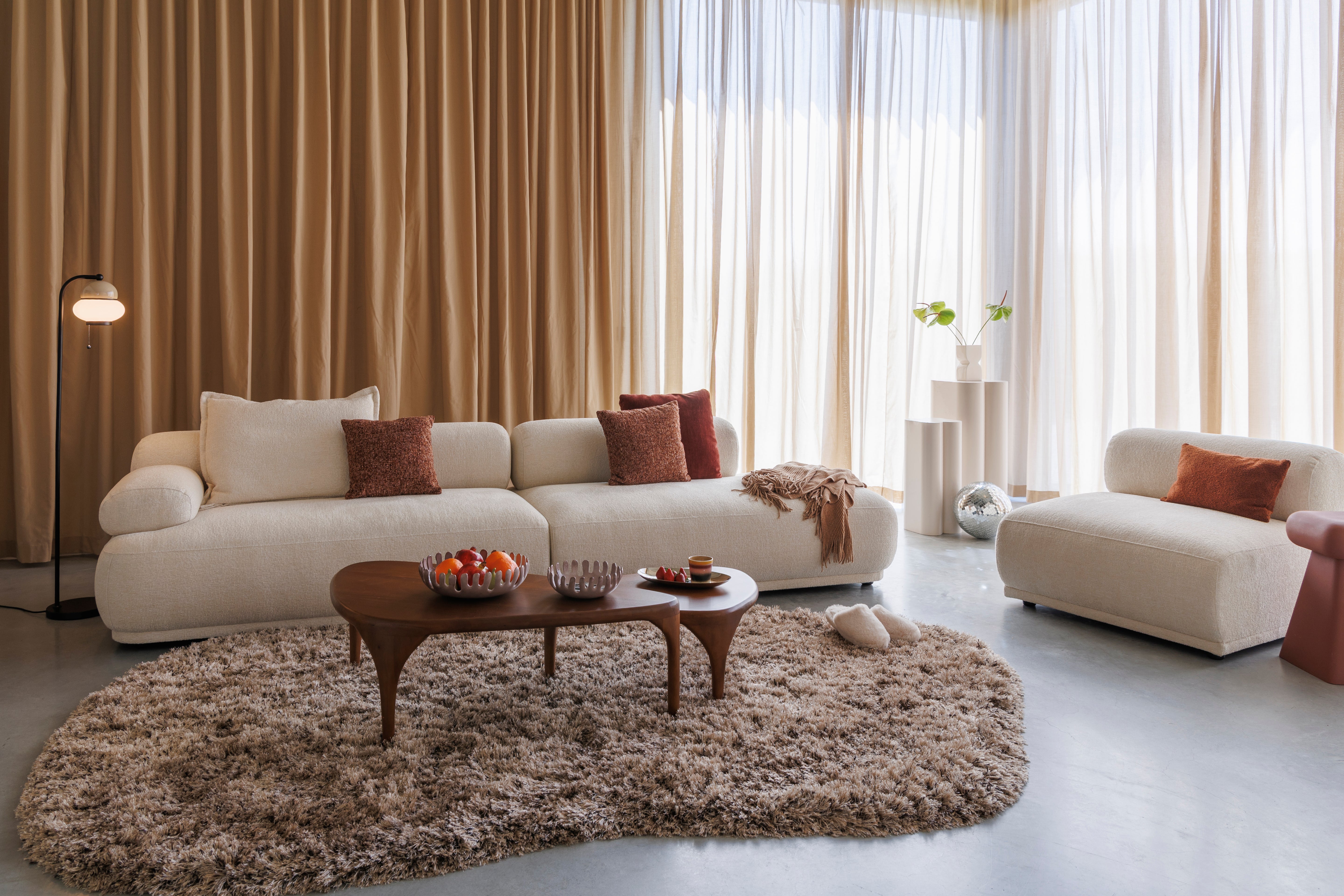 TASTY bruin vloerkleed met lange haren