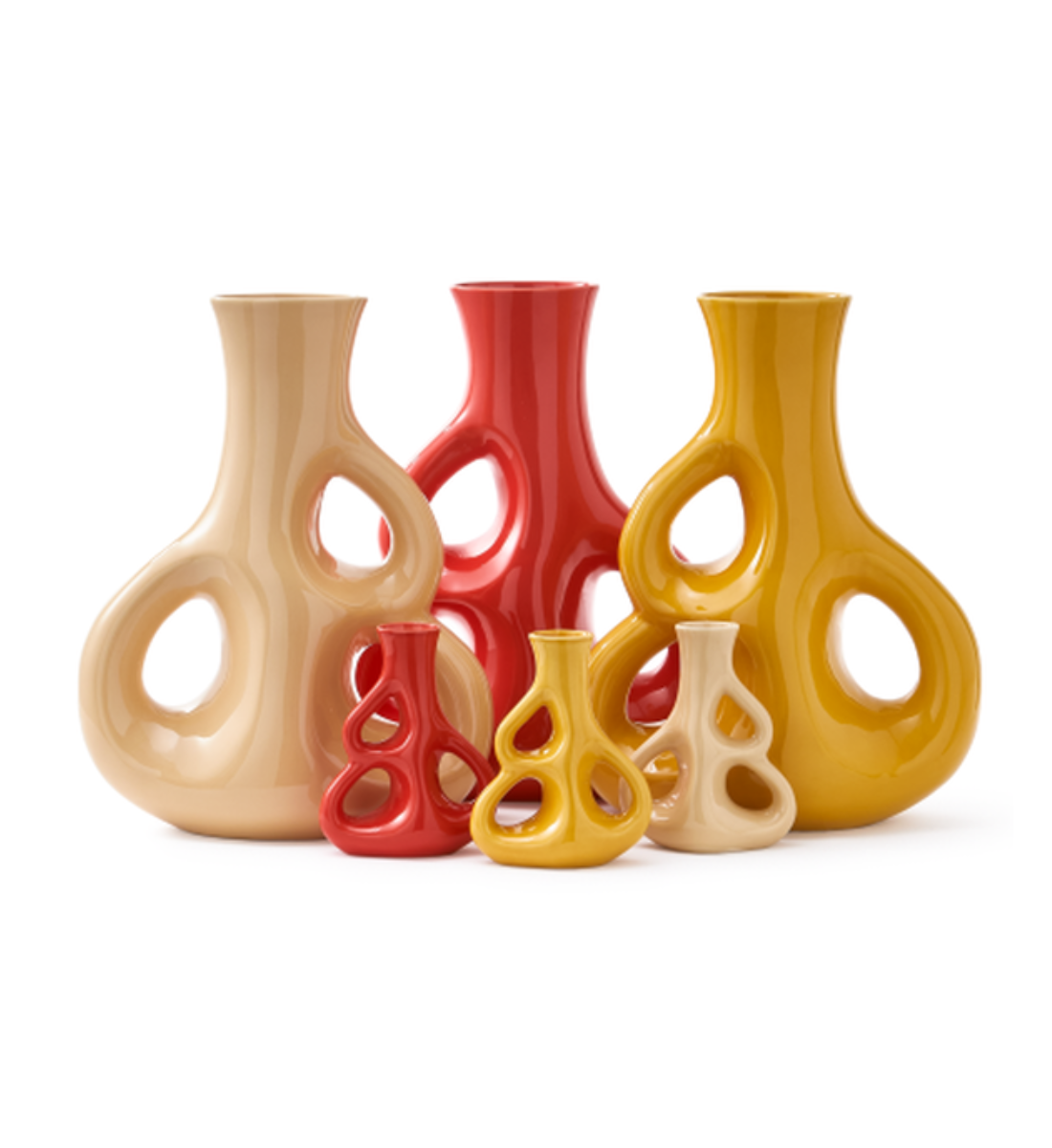 THREE EARS beige vase