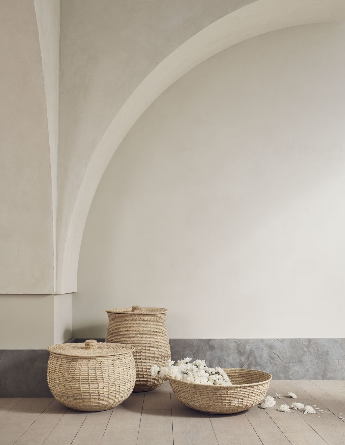 Tulpenkorb Palmblätter