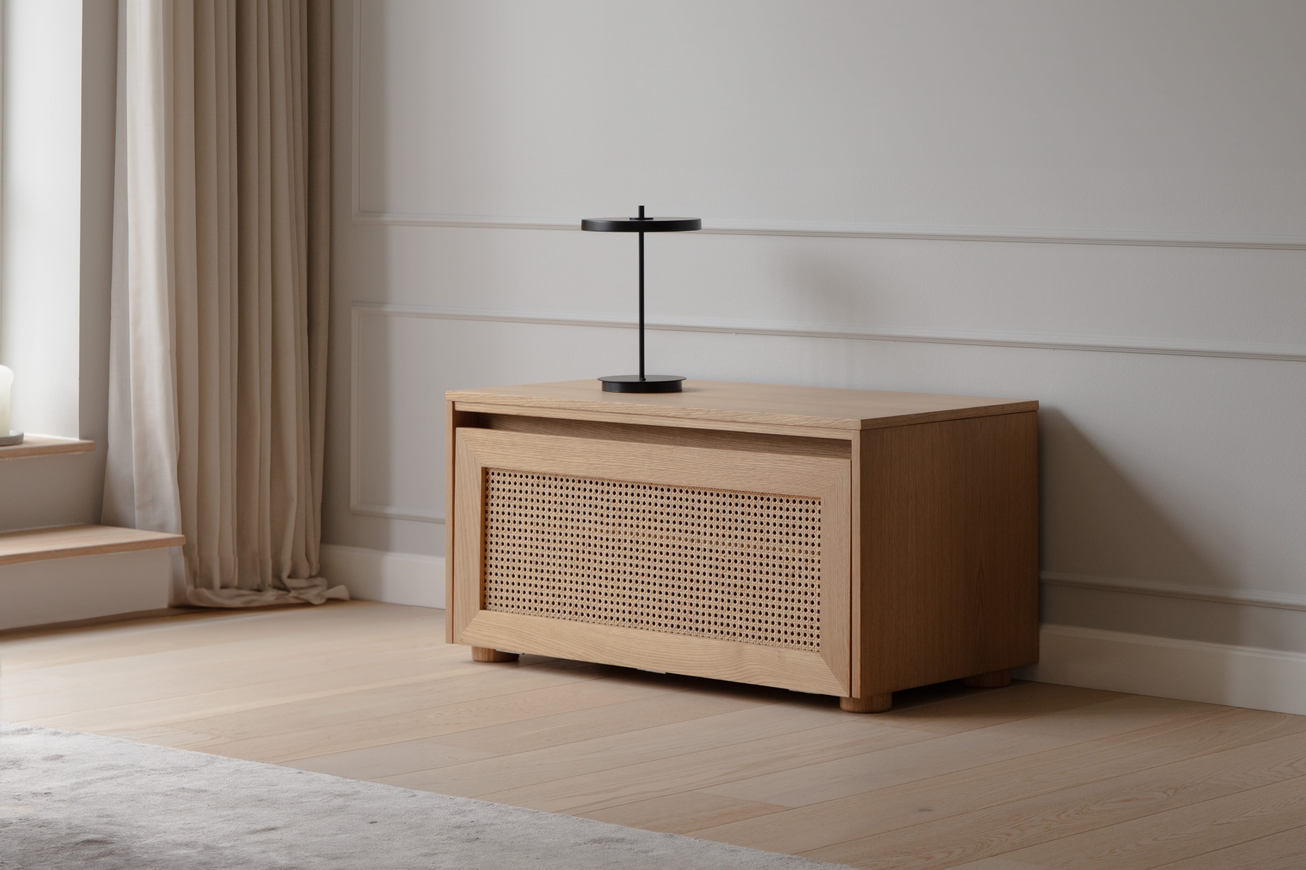 Tragbare Lampensternung schwarz schwarz mit schwarzer Basis