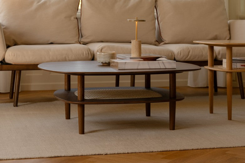 Tafellamp ASTERIA MOVE MINI travertijn met gouden inzetstuk