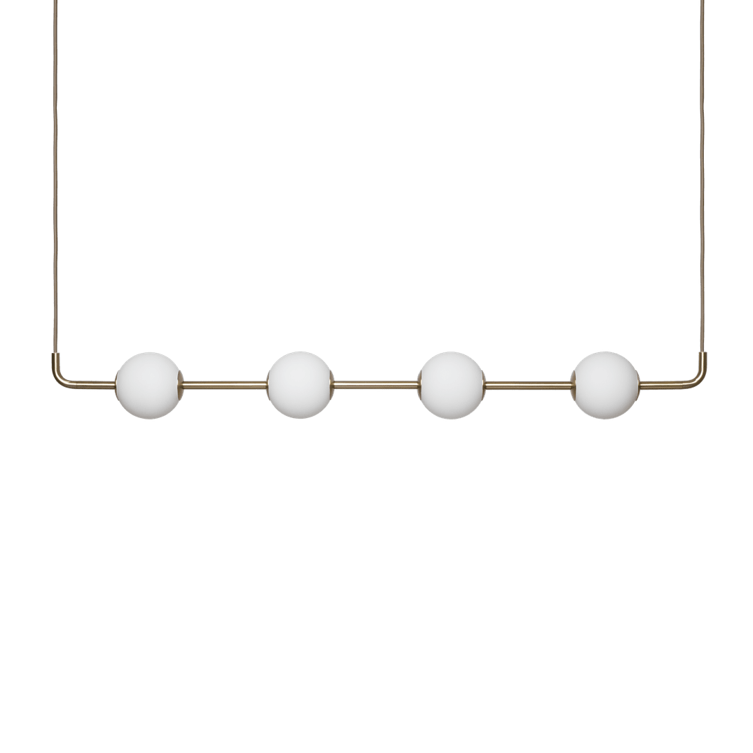 Pendelleuchte AUDREY LINEAR weiß mit goldener Einlage