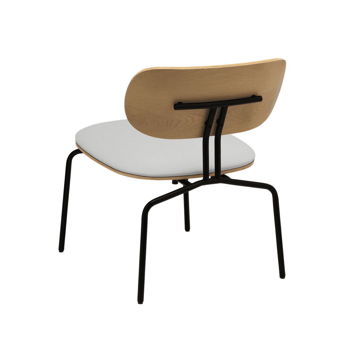 Curious Baby Blue armchair with a black base