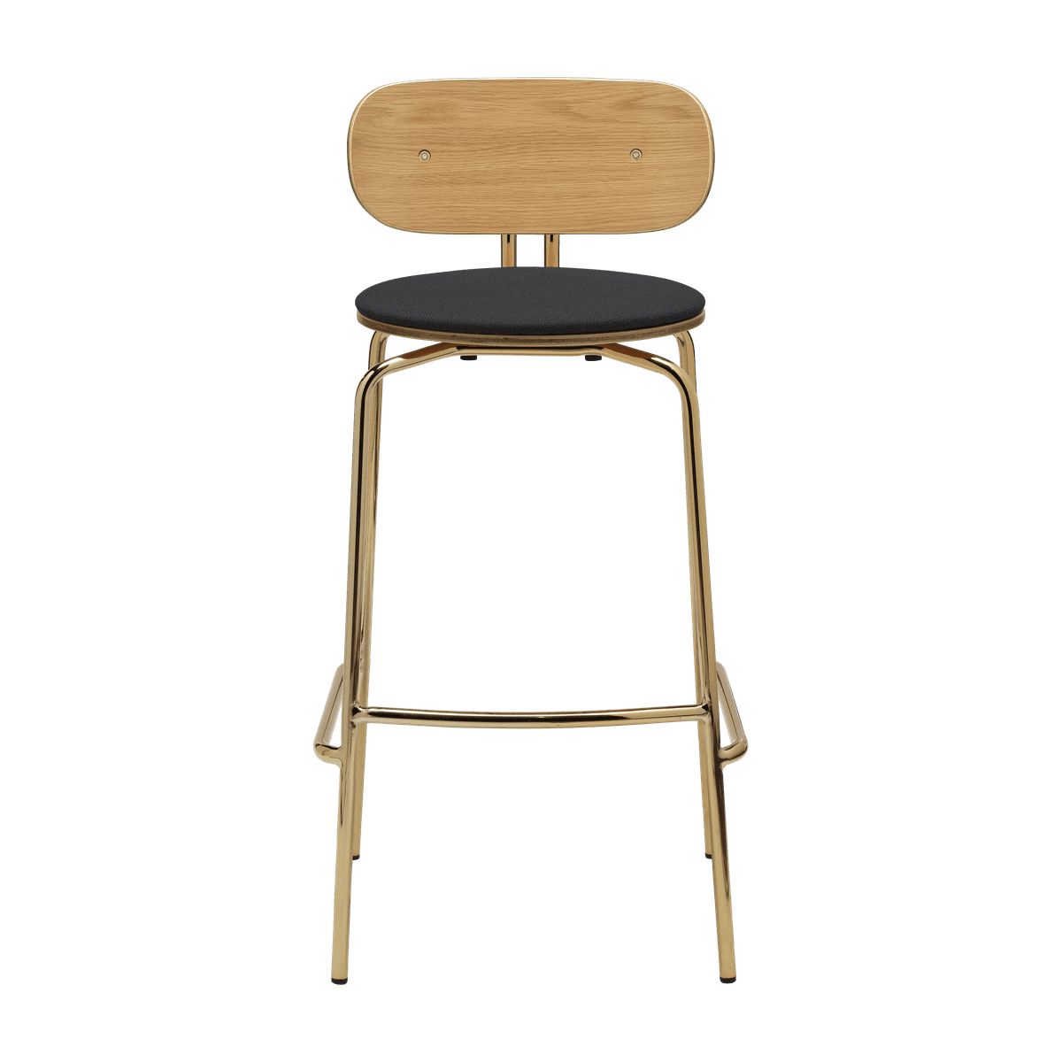 Anthracite Curious Hocker with a golden base