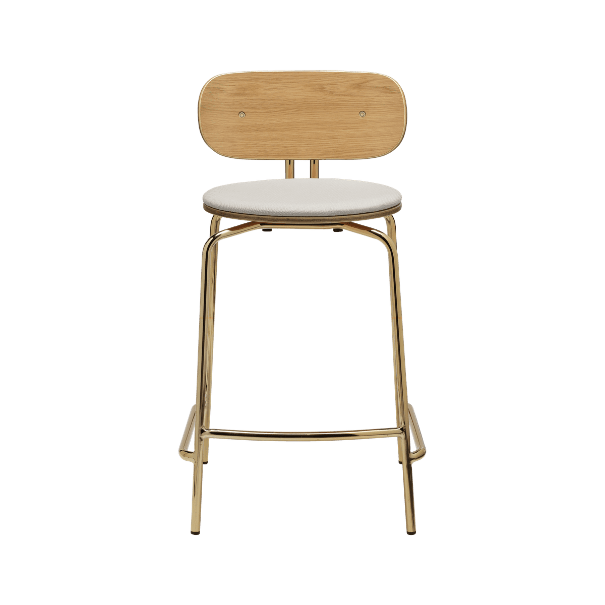 Hocker CURIOUS beige met gouden basis