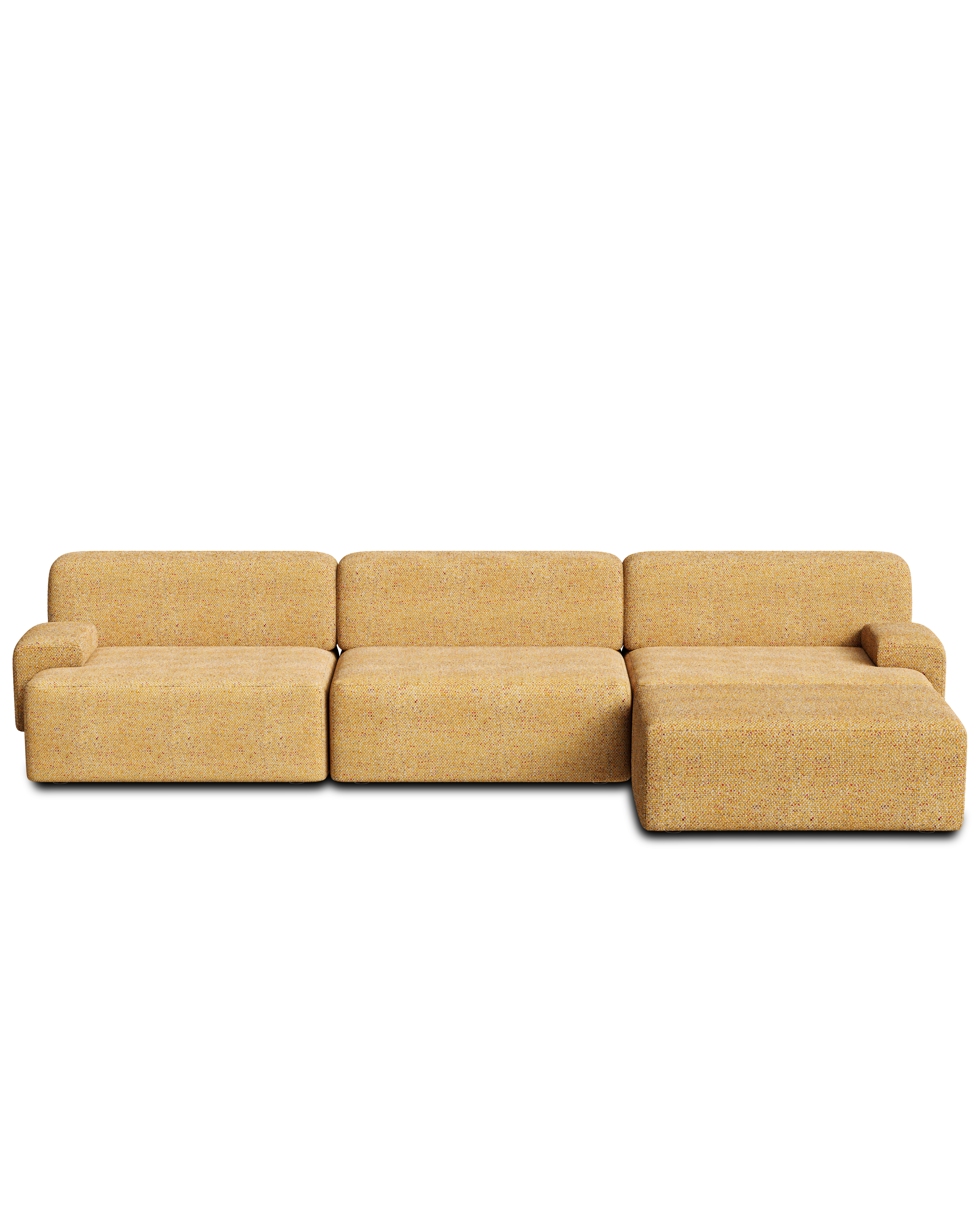 Modulares 3-Sitzer-Sofa UMI in herbstlichem Orange
