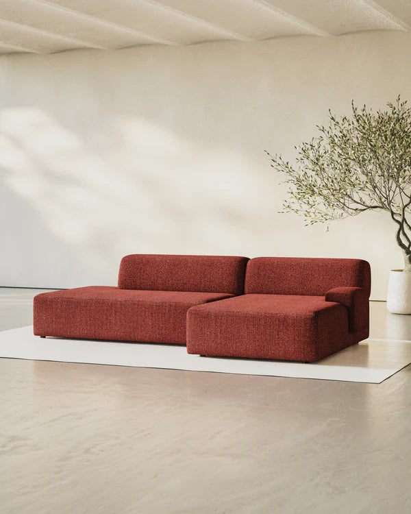 UMI Modular Sofa - Right-Arm Chaise in Chestnut Red