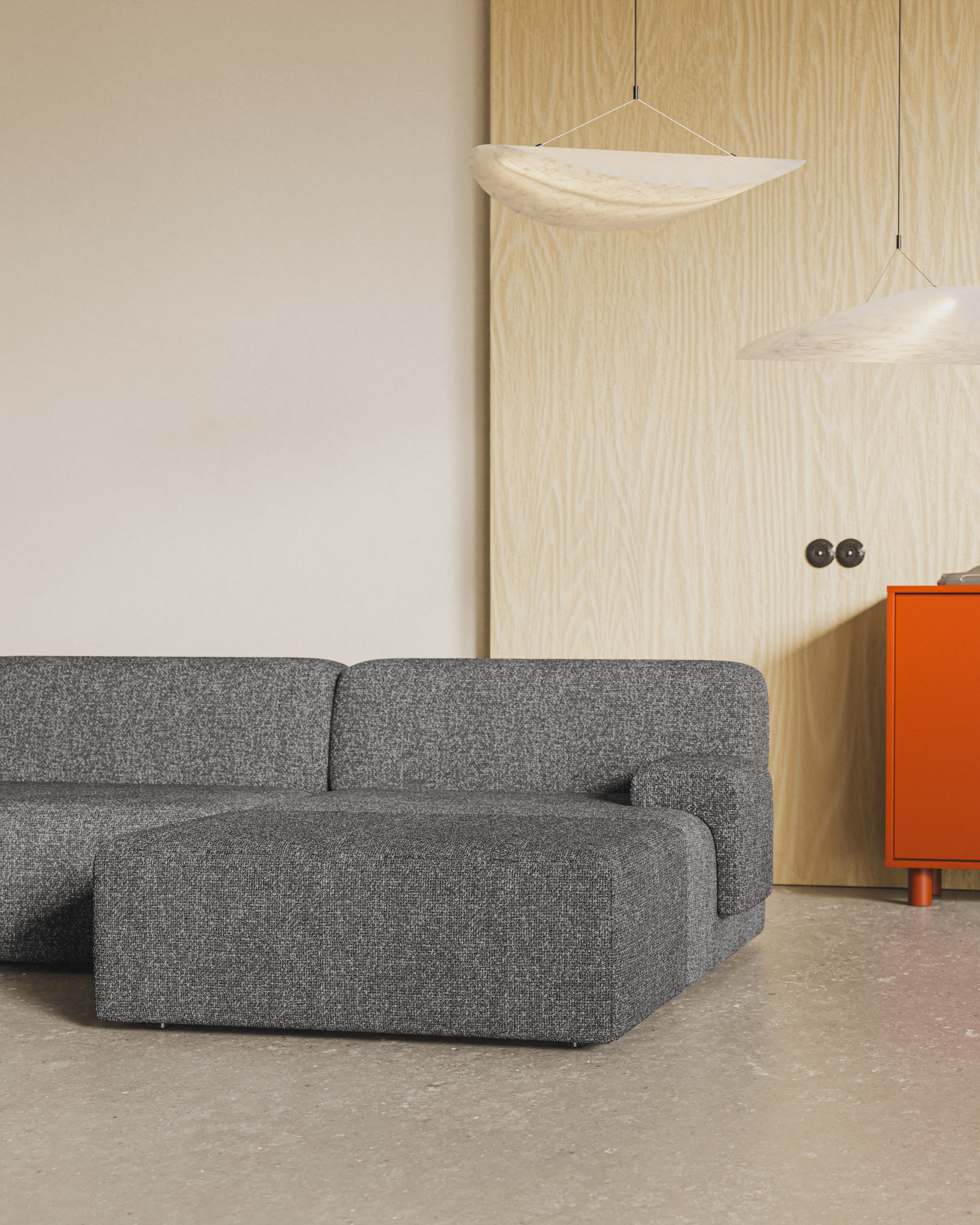 Modular Corner Sofa for 3 People UMI Stone Black