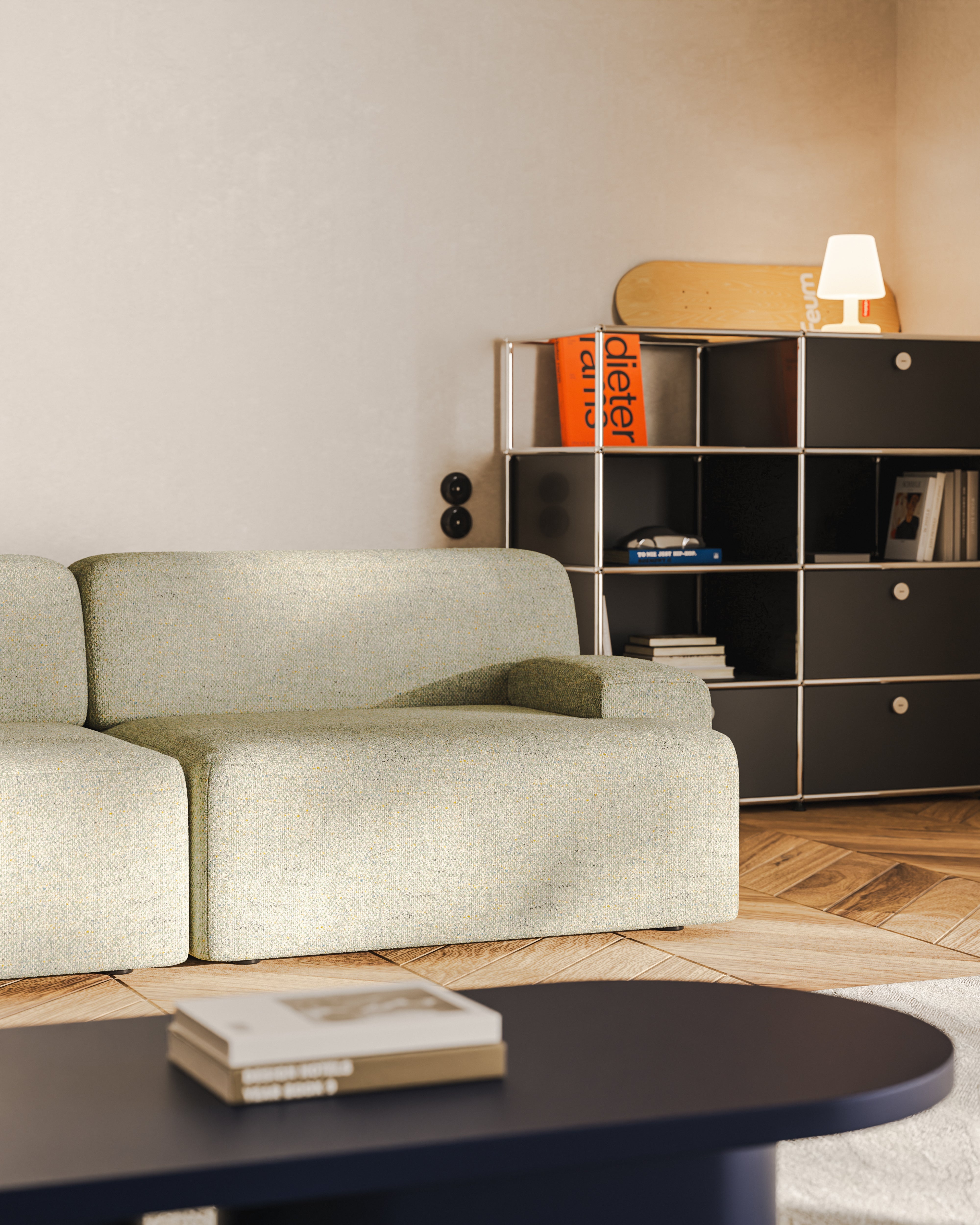 Modulares 3-Sitzer-Sofa UMI hellgrün