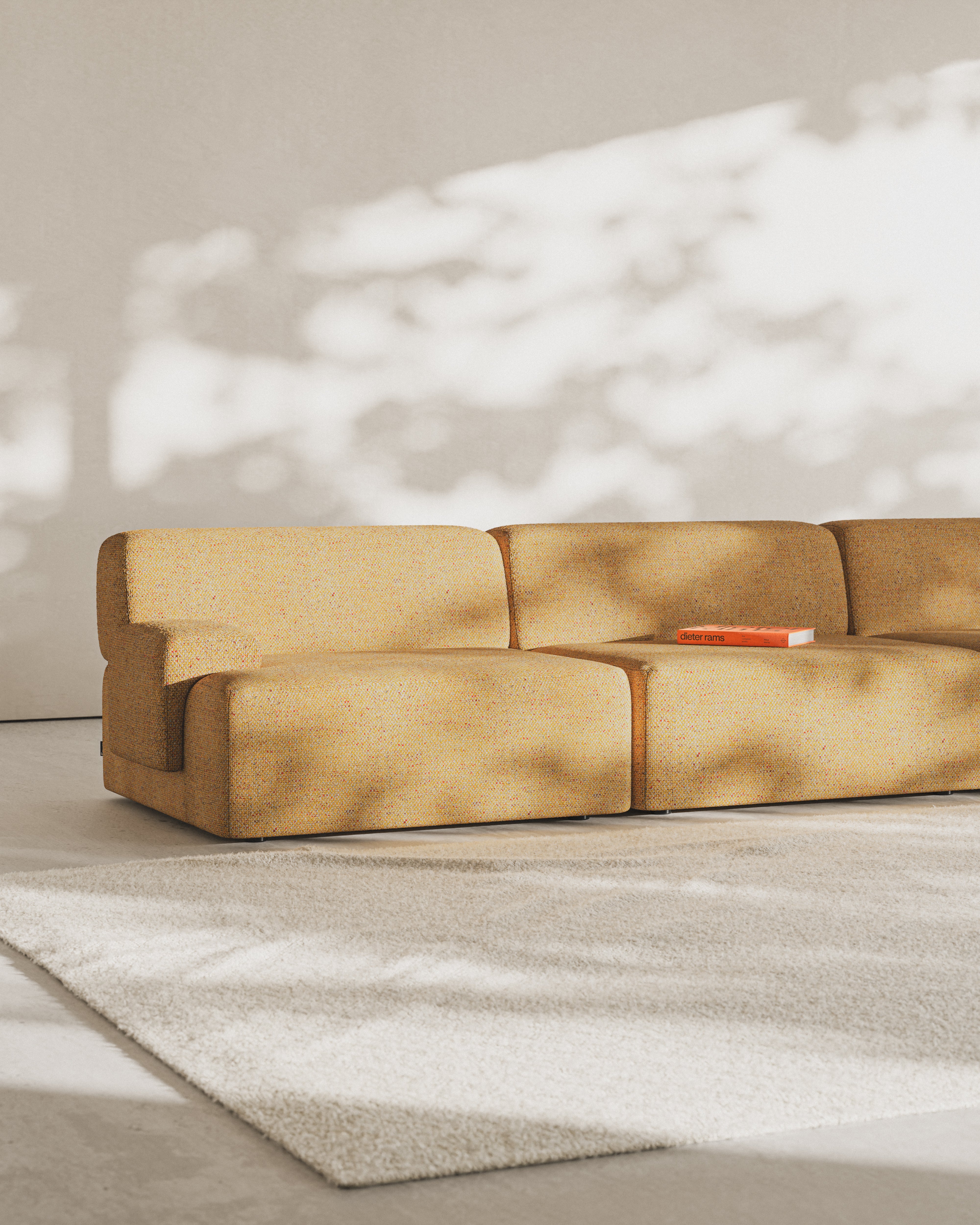 Modulares 3-Sitzer-Sofa UMI in herbstlichem Orange