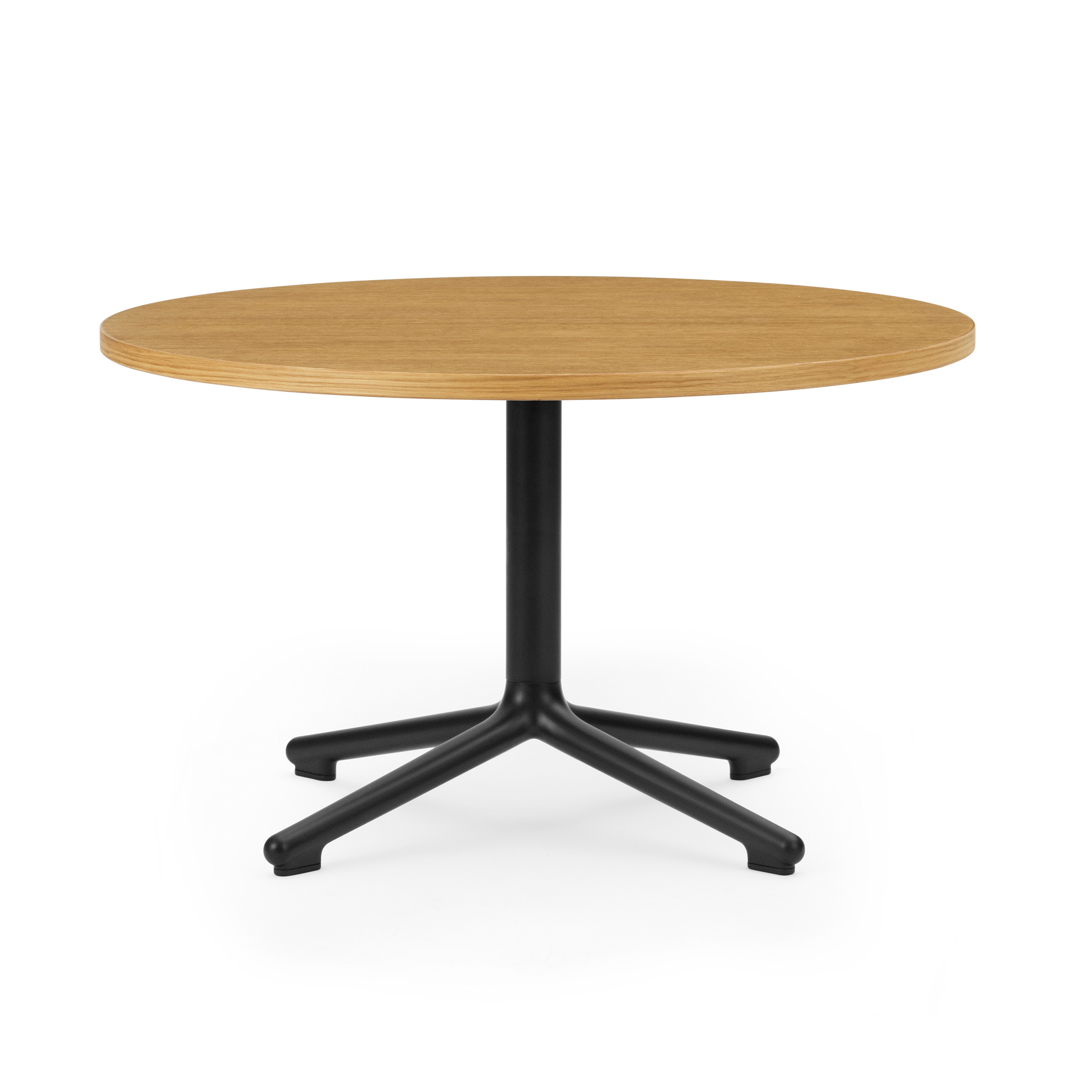 LUNAR salontafel met een natuurlijk eiken blad en een zwarte basis