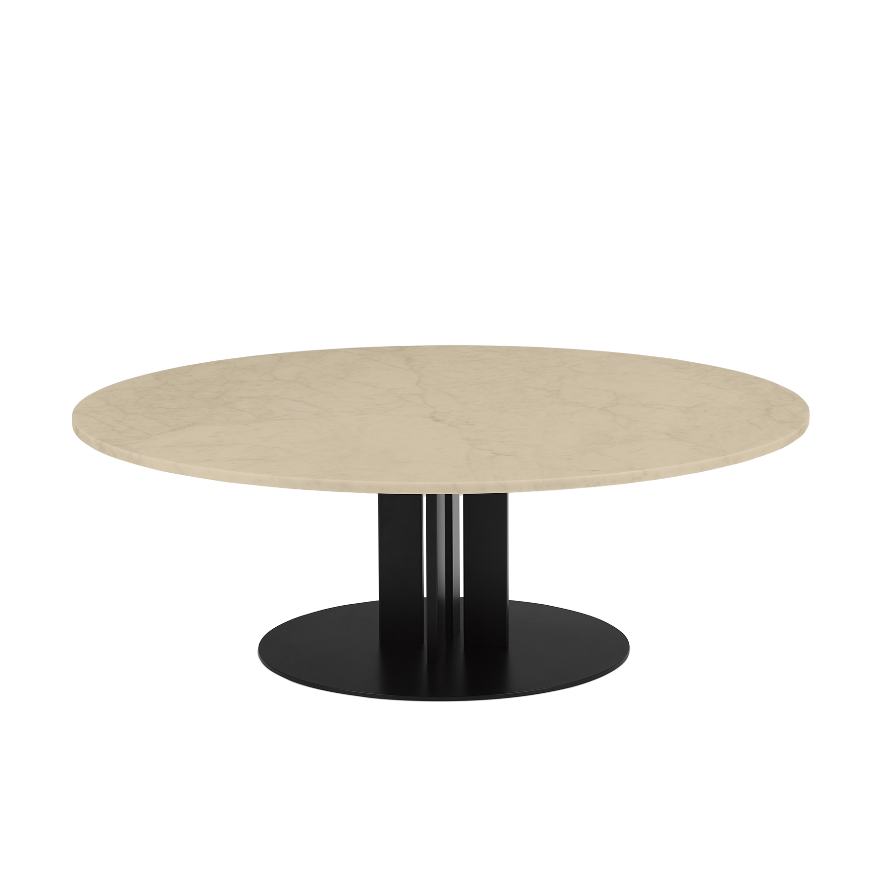 Round Coffee Table Scala sand marble top with a black base