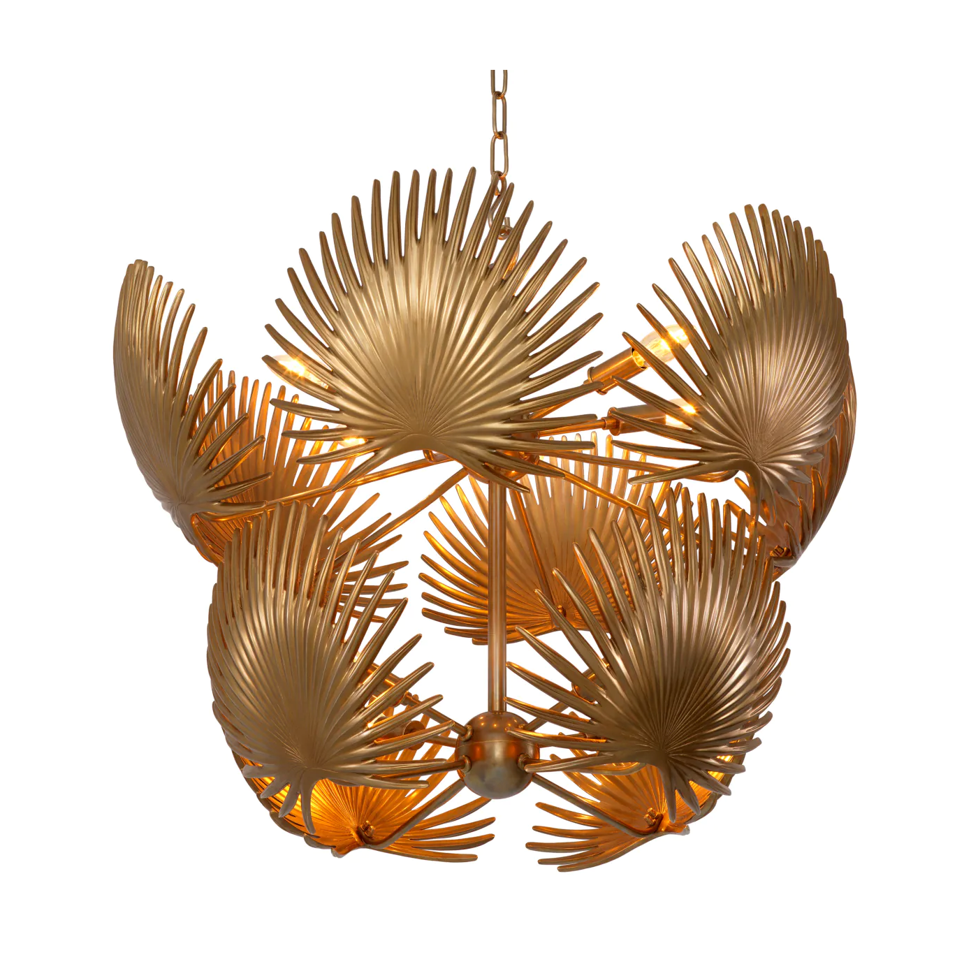 Antike Goldene Folige Hanging Lampe