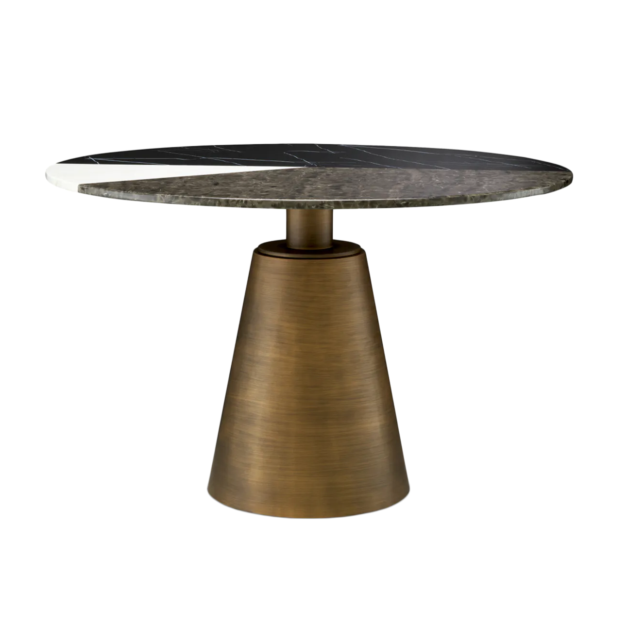 Rundtisch TRICOLORI gebürstetes Kupfer