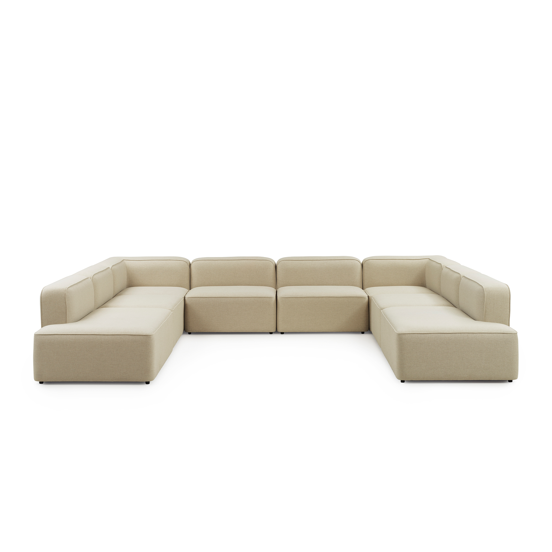 U-vormige bank ROPE met zwarte basis