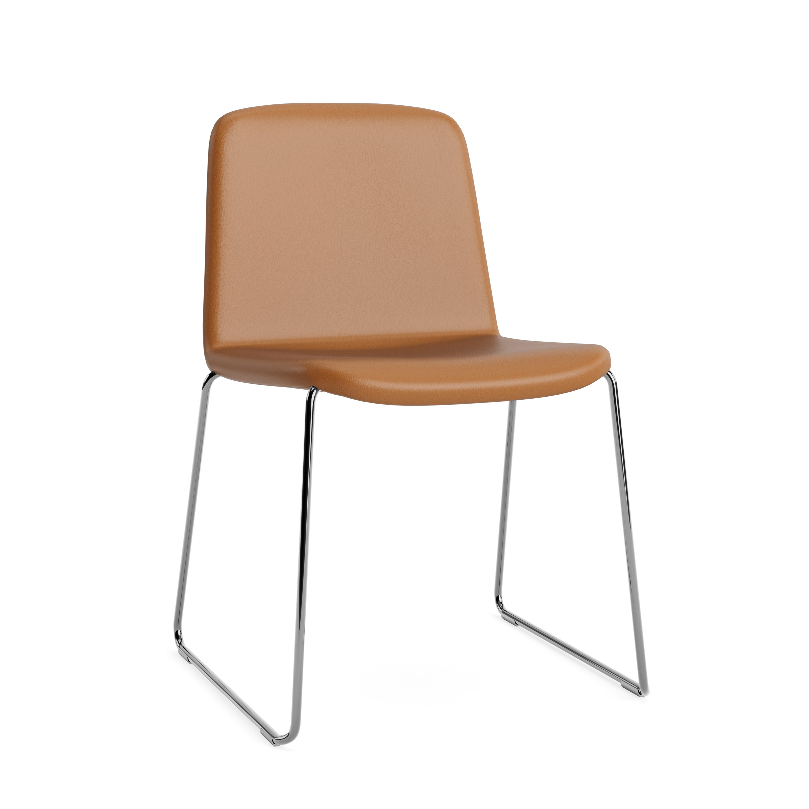 Gestoffeerde stoel JUST met verchroomde basis