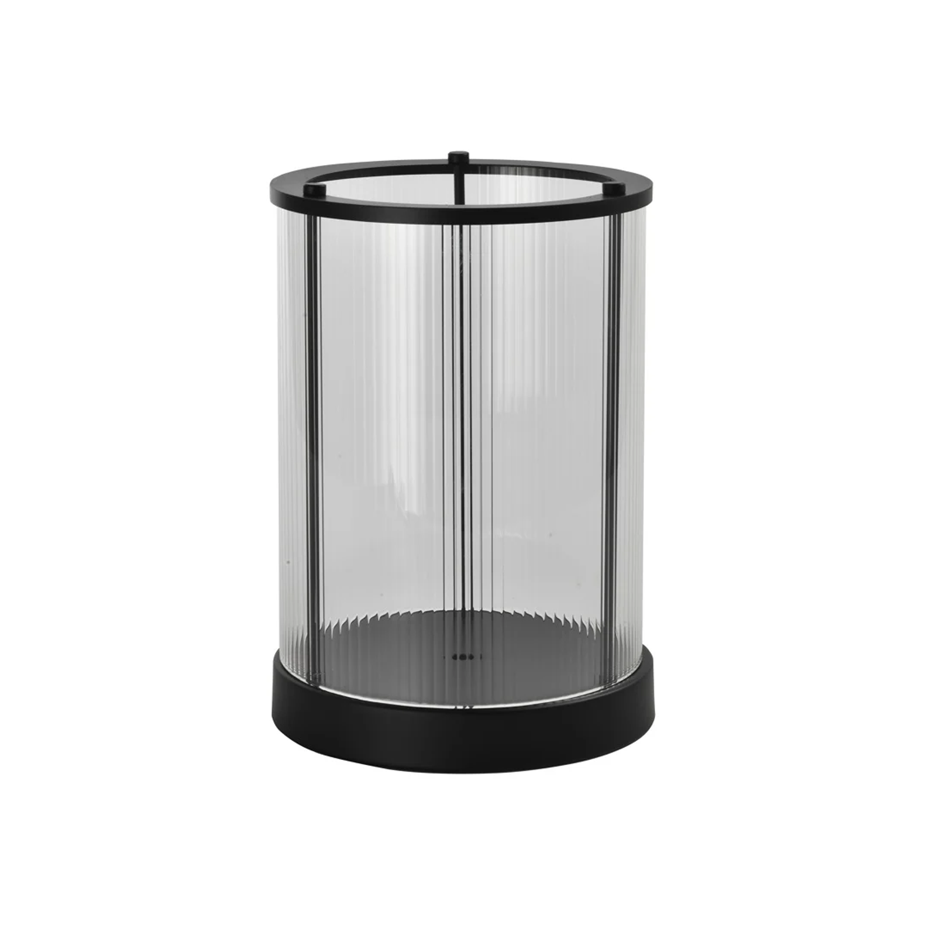 Kaarsenhouder DAYENE glas met zwarte afwerking