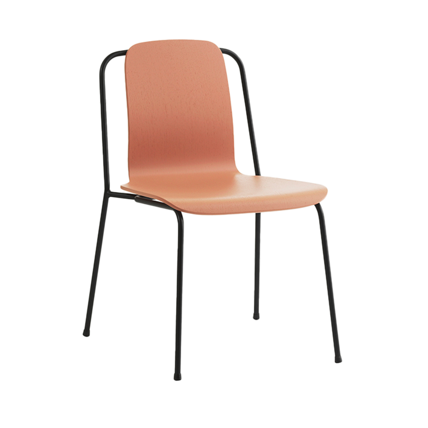 Studiostuhl Brauner Aschefurnier mit einer schwarzen Basis