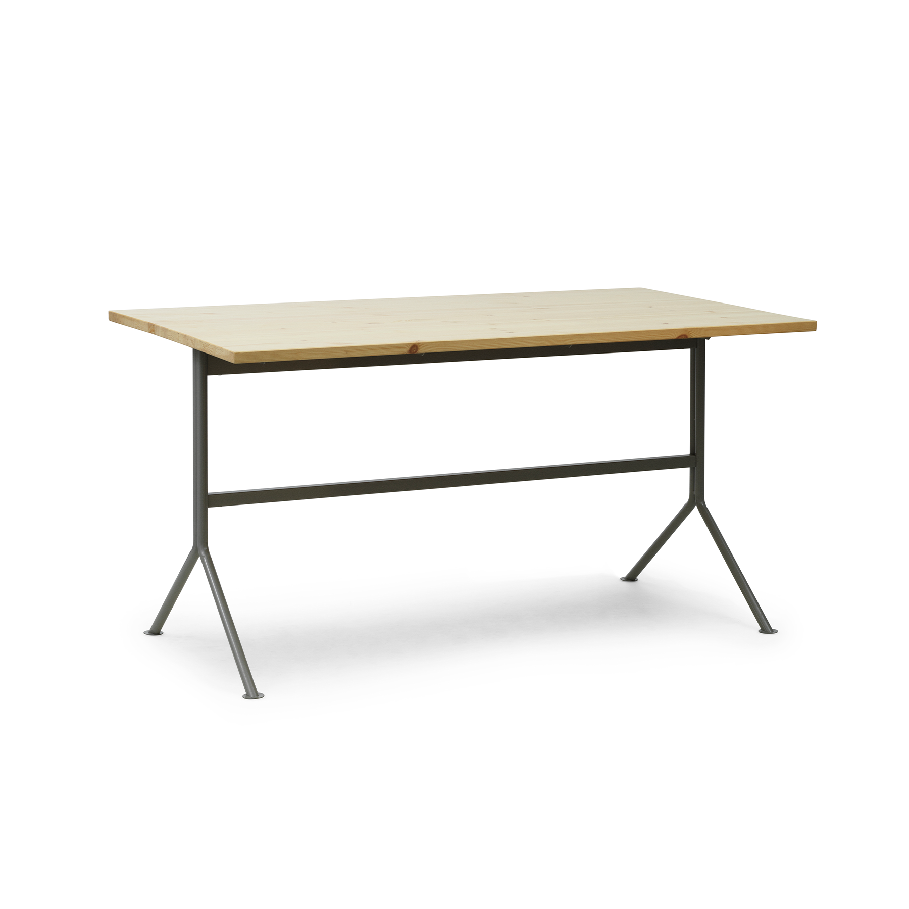 Kip Desk Natural Pine mit grauer Basis