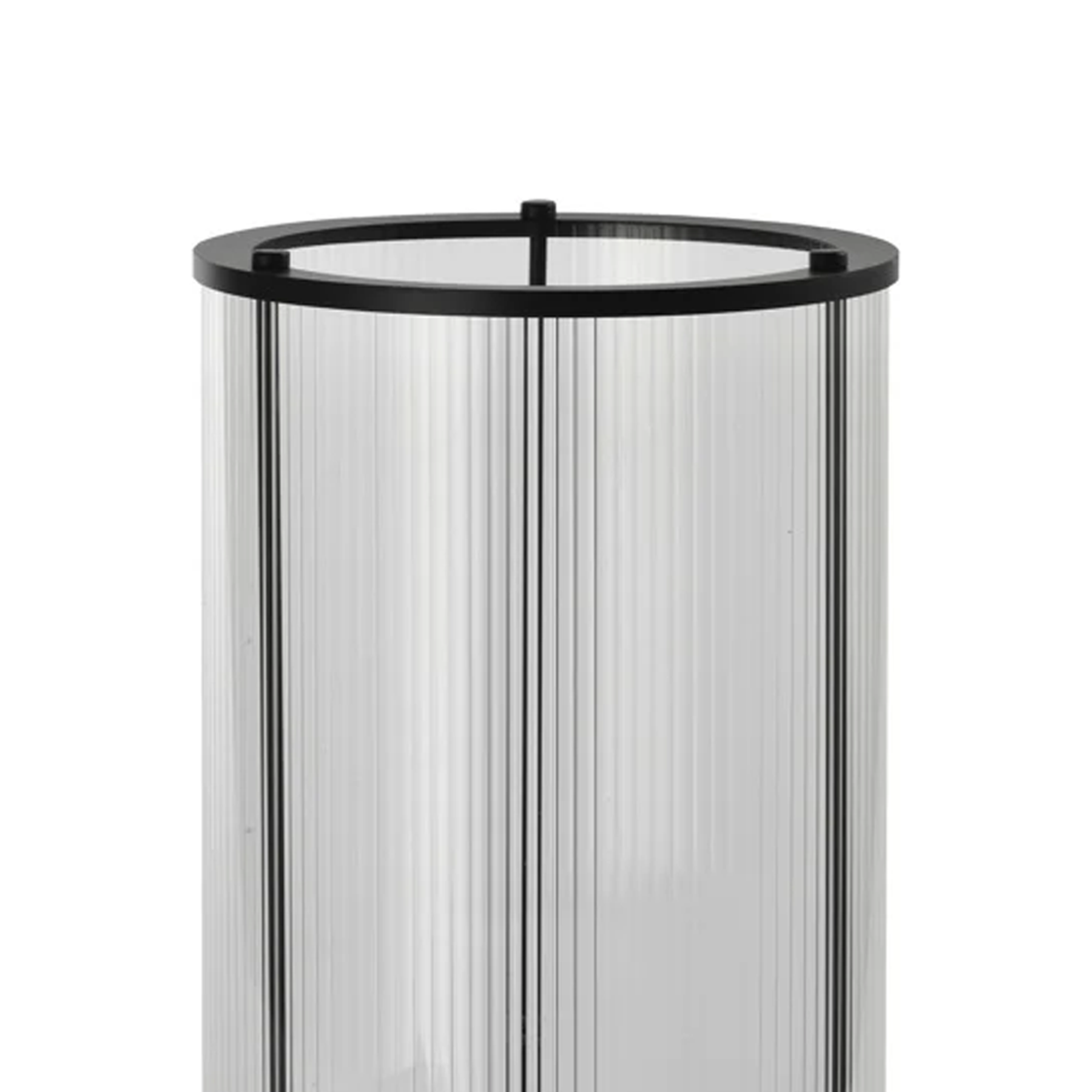 Kaarsenhouder DAYENE glas met zwarte afwerking