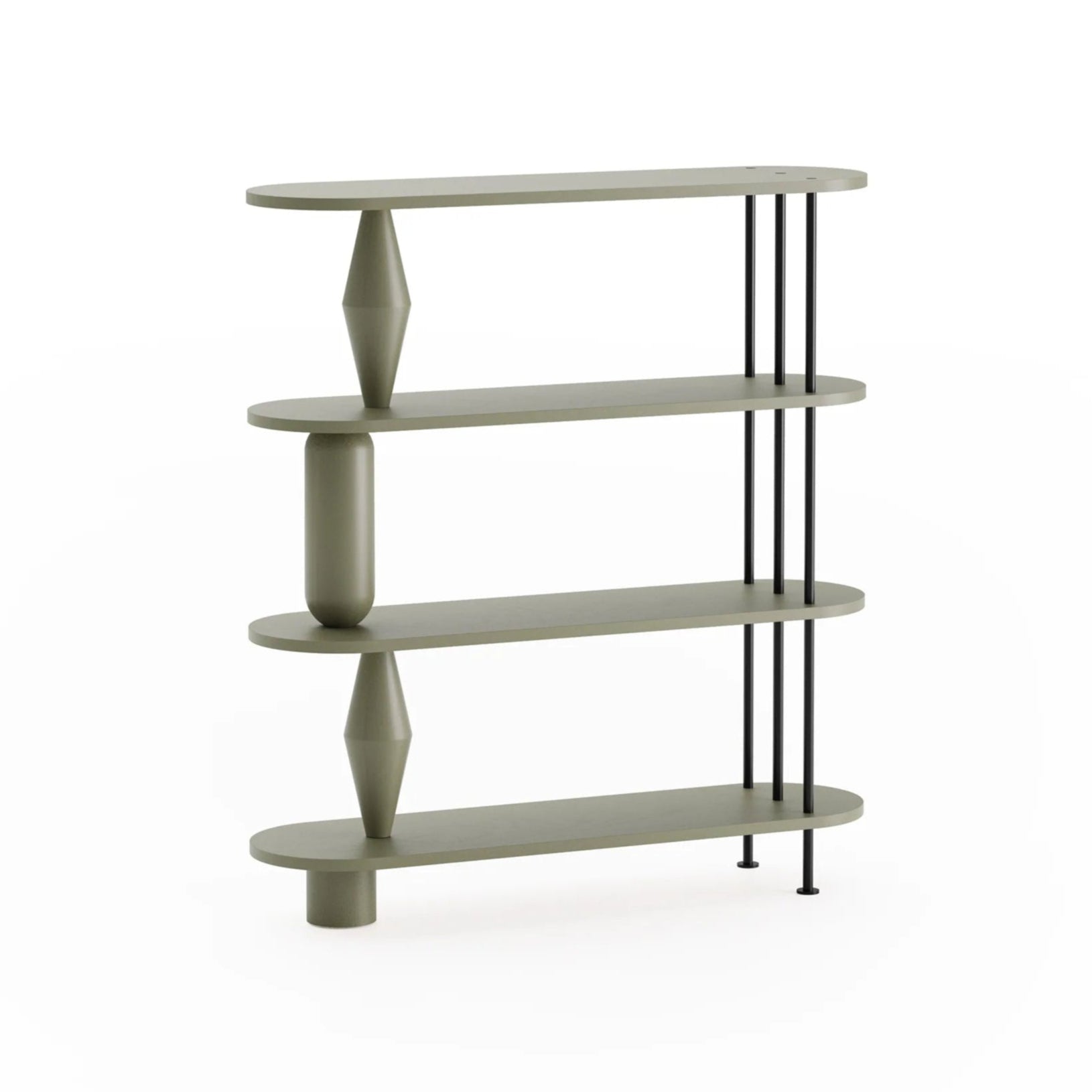 Regal VAZOO olivgrünes Eichenholz