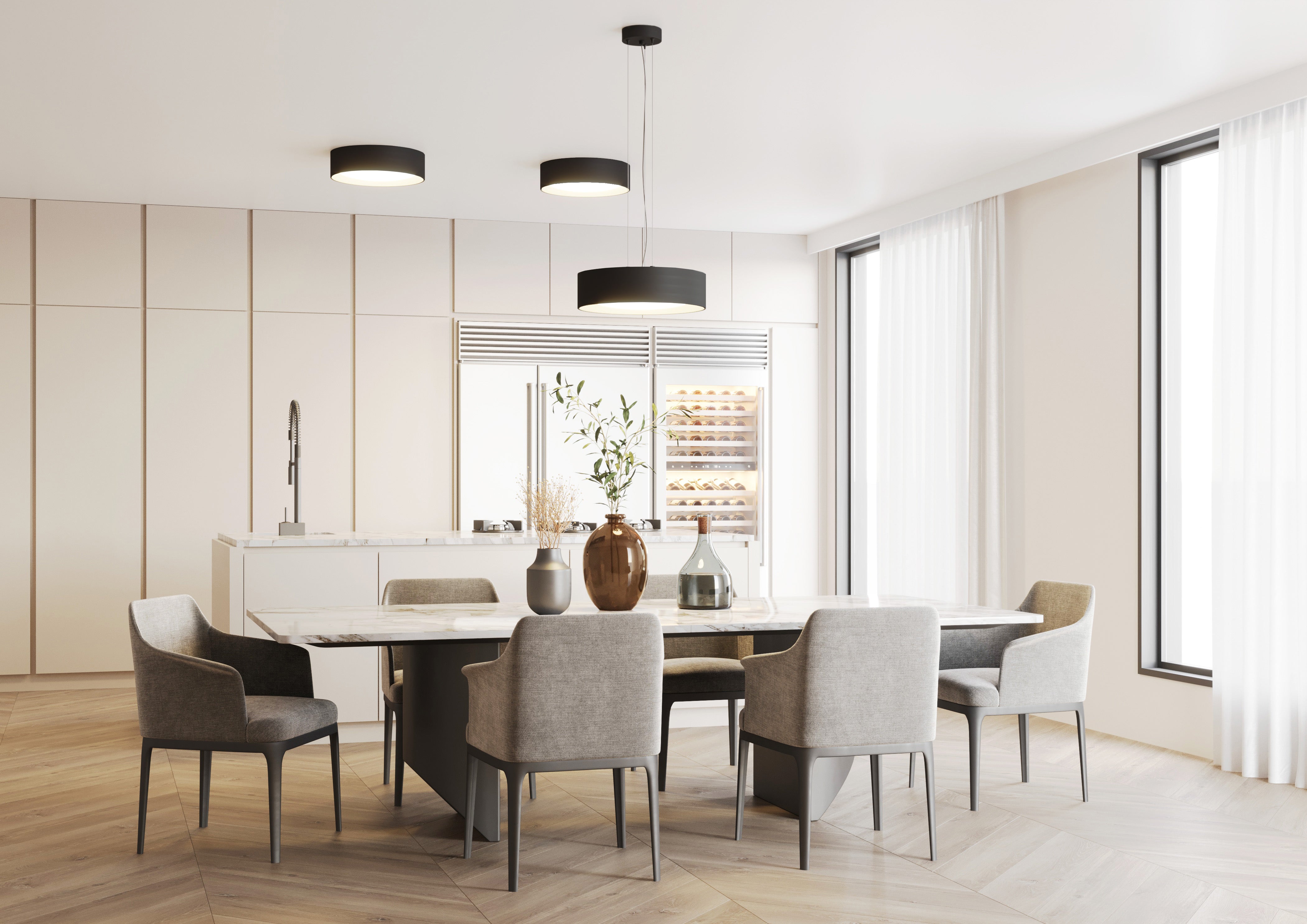 VERO ceiling light white with gold center