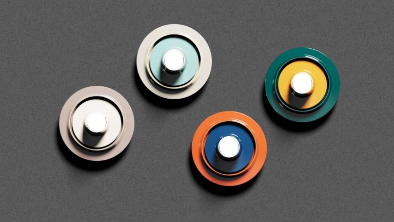 Kermiek wandlamp VOILÀ crème met blauw