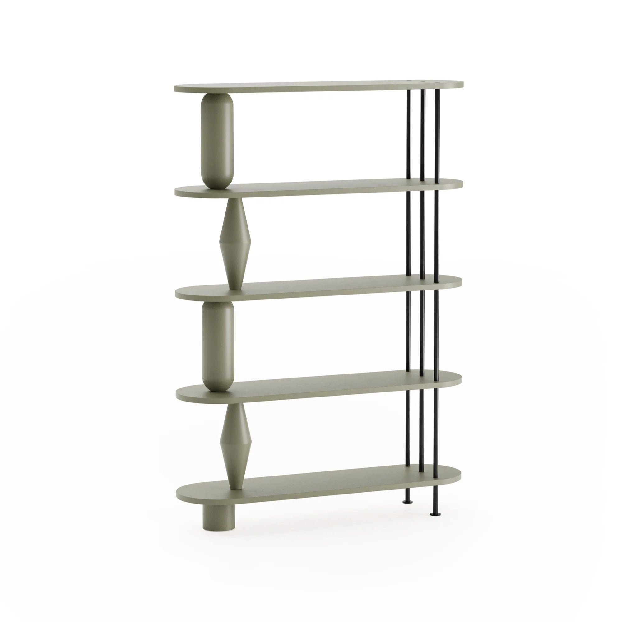 Regal VAZOO olivgrünes Eichenholz