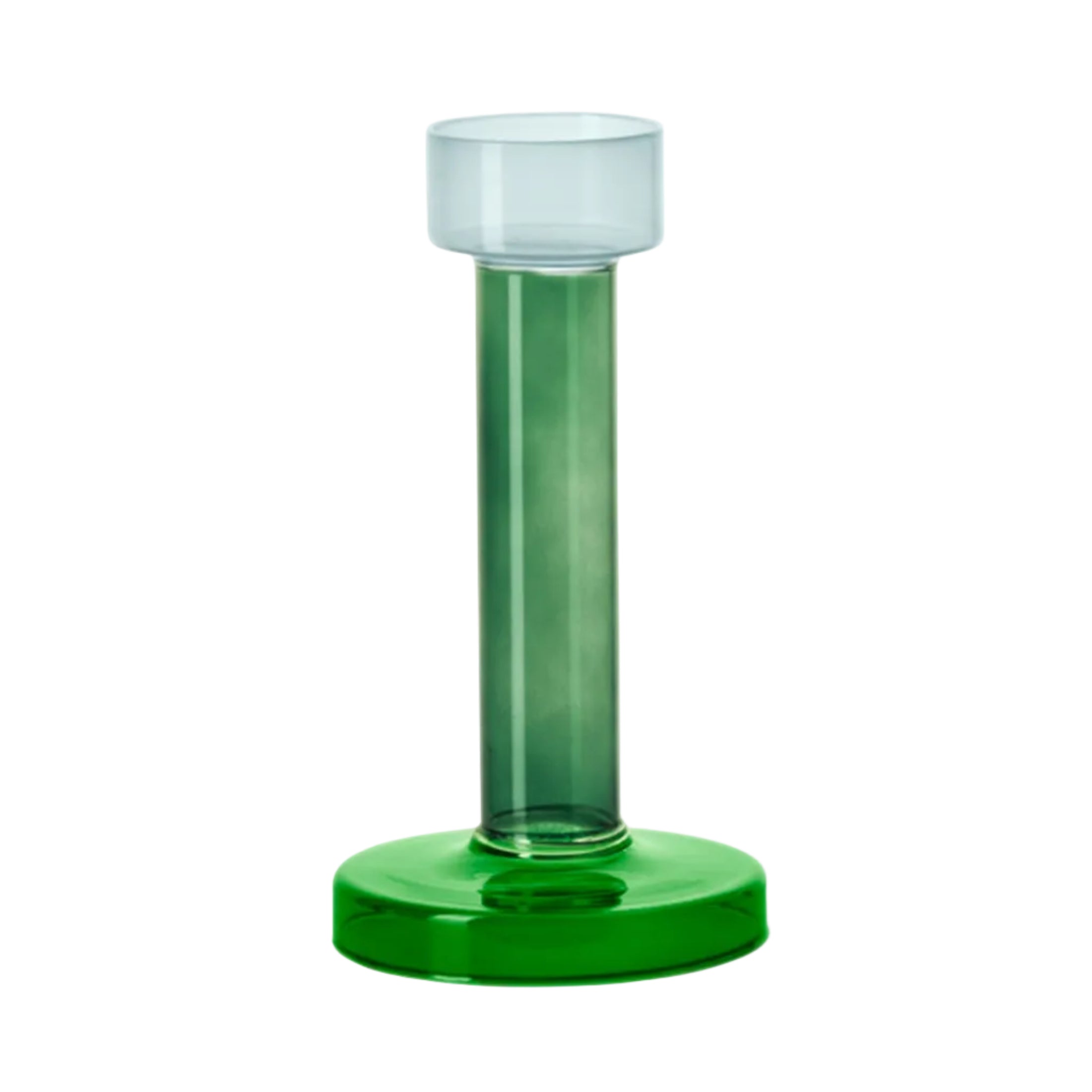 Green BOLE tealight holder with blue