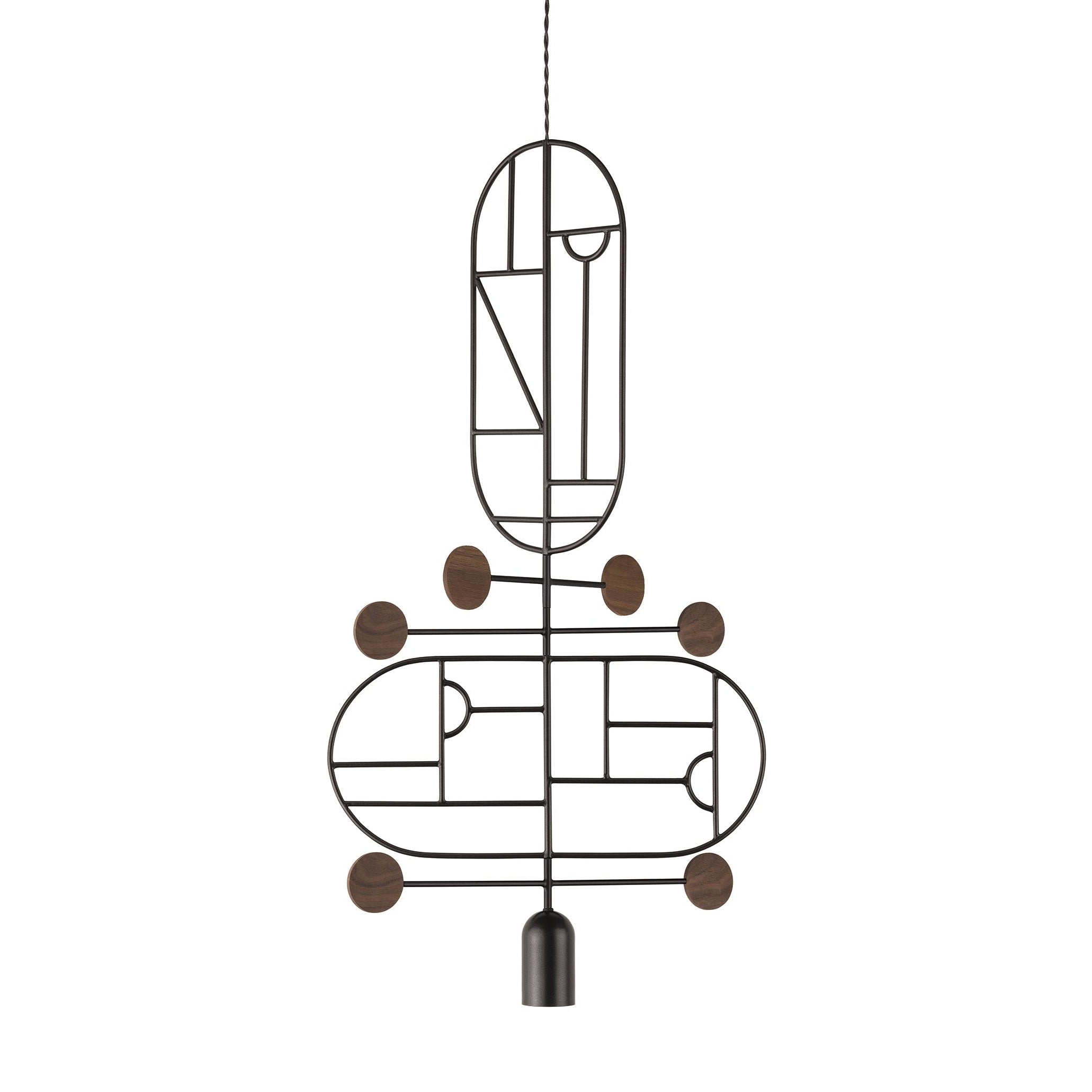 Hanglamp WOODEN DOTS WDS13 grafiet met notenhout