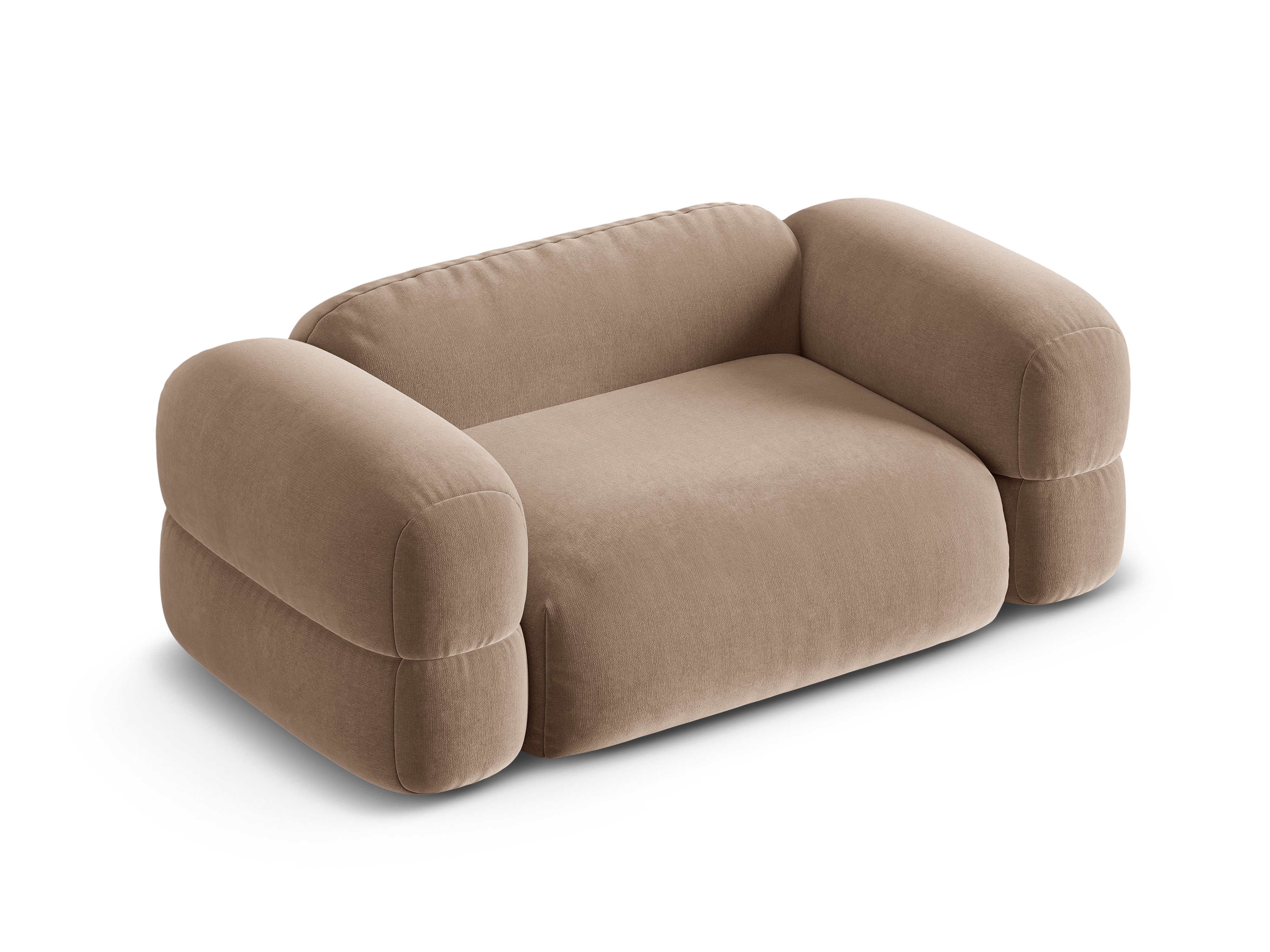 Sofa aus Samt 2-sitzig ROGER dunkelbeige