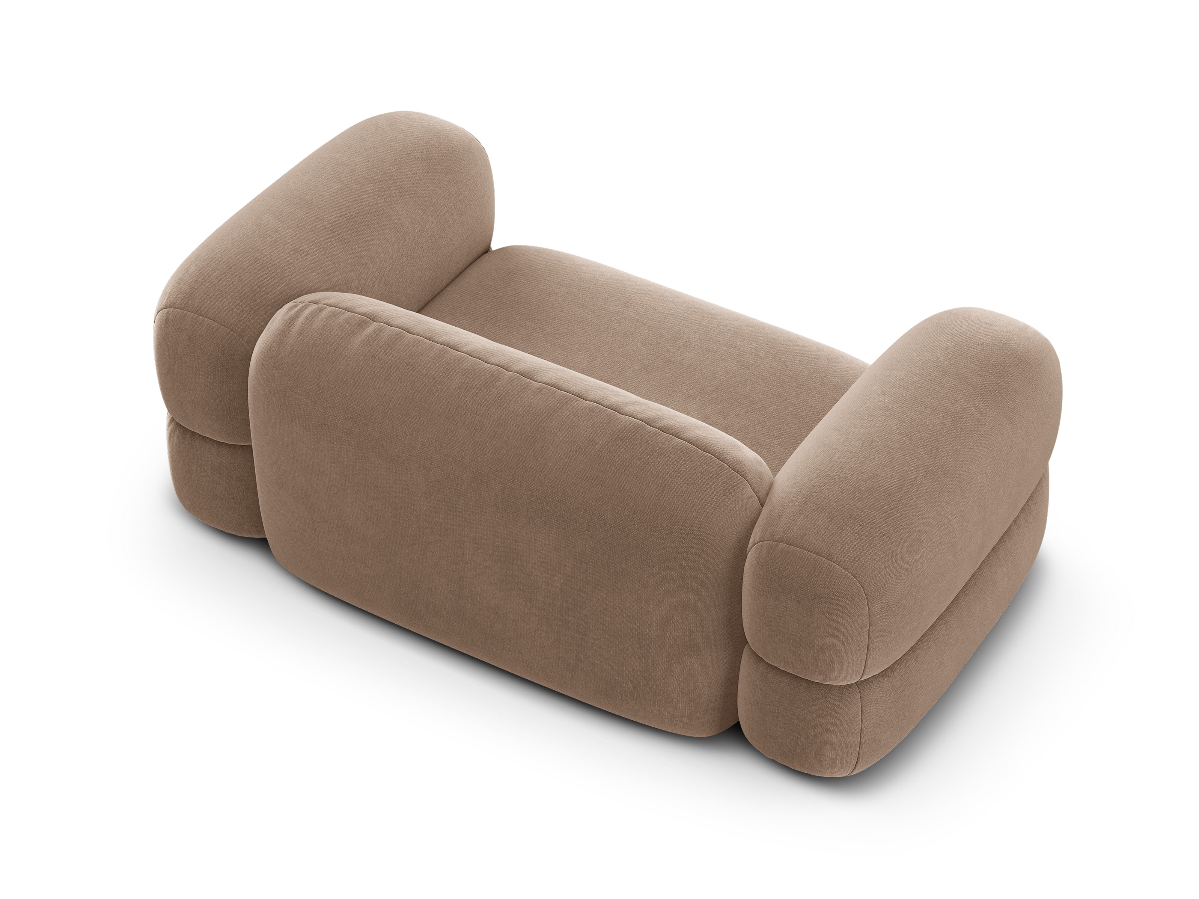 Sofa aus Samt 2-sitzig ROGER dunkelbeige