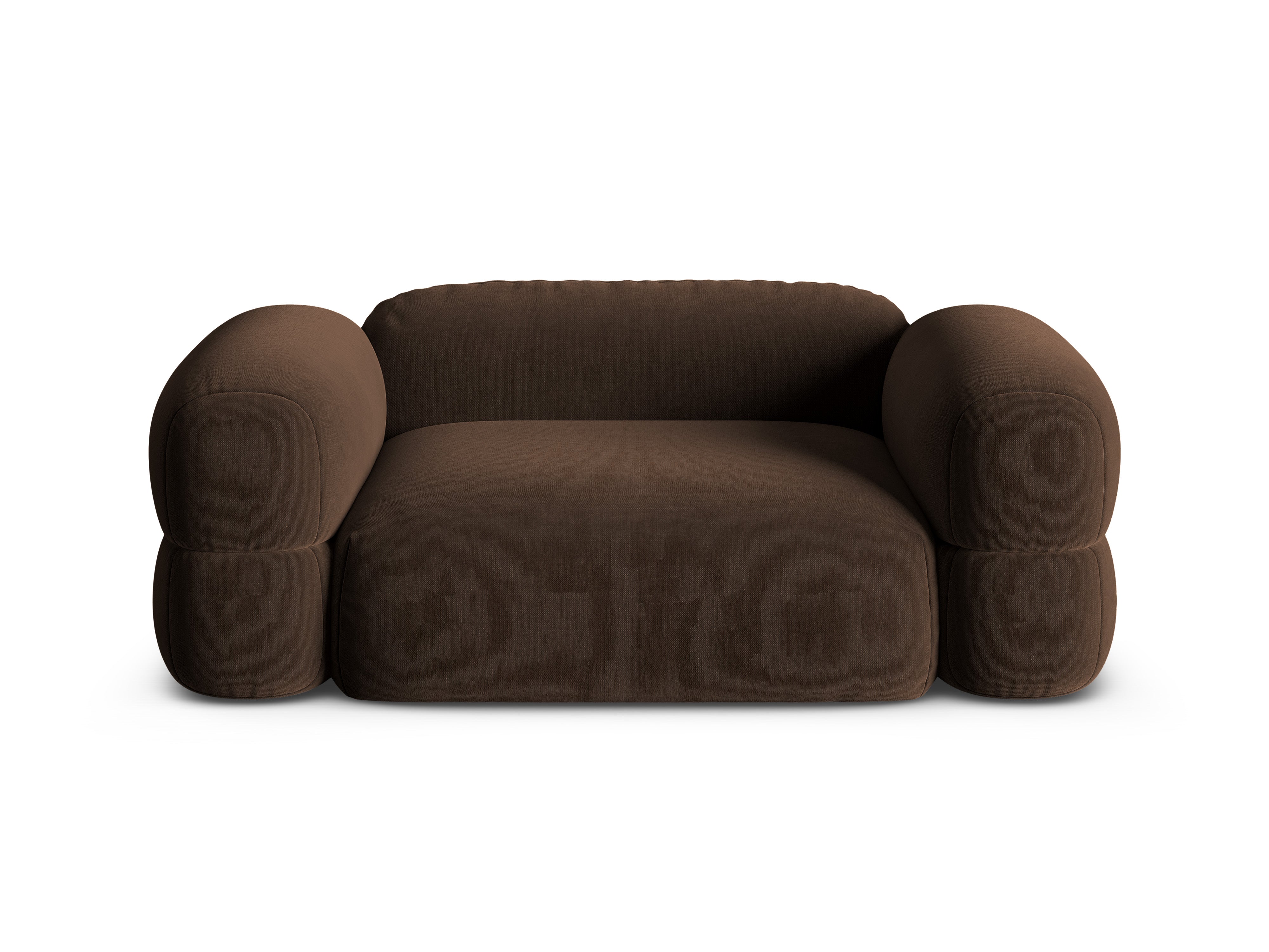 Sofa van fluweel voor 2 personen ROGER chocolade