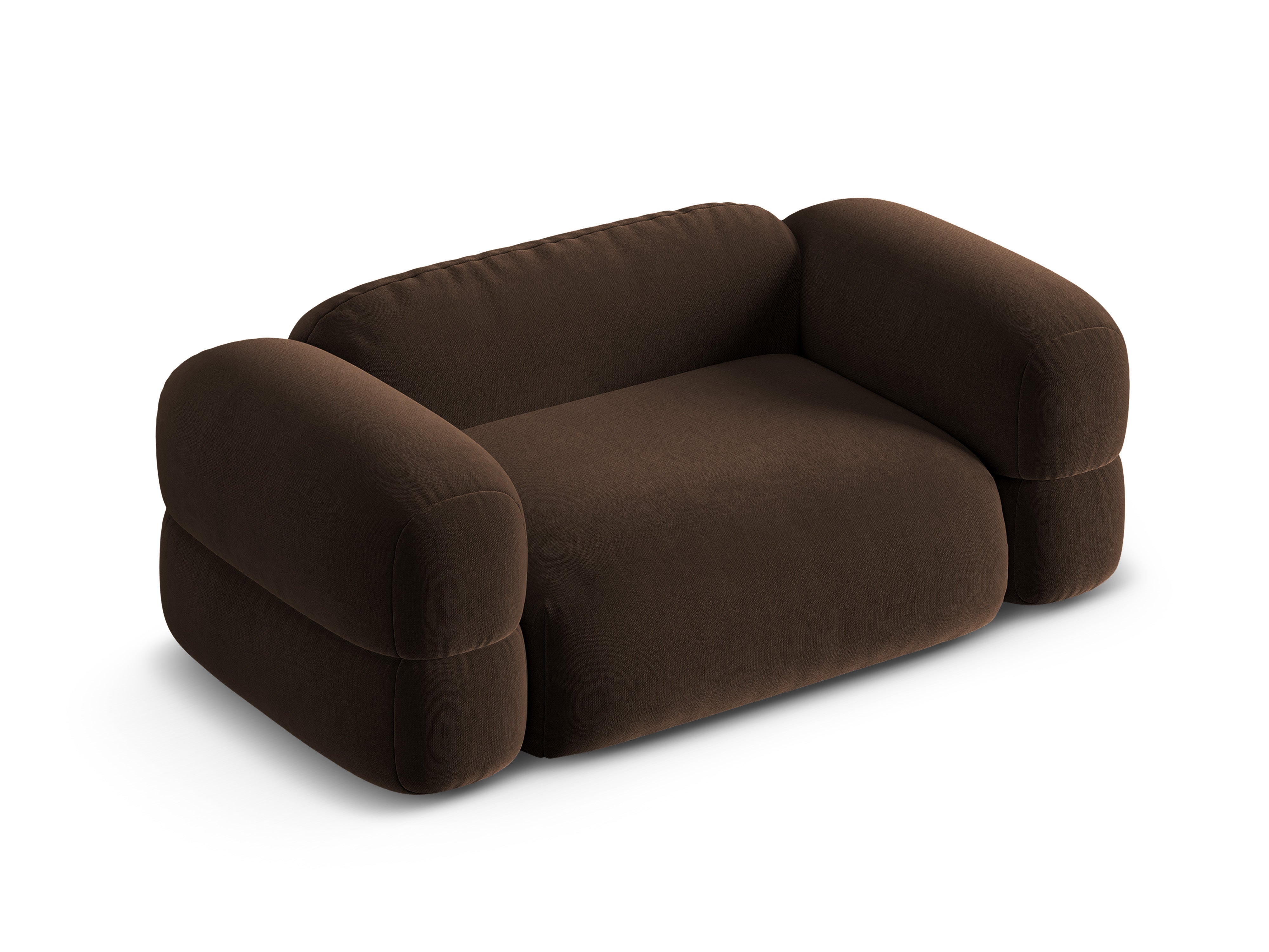 Sofa van fluweel voor 2 personen ROGER chocolade