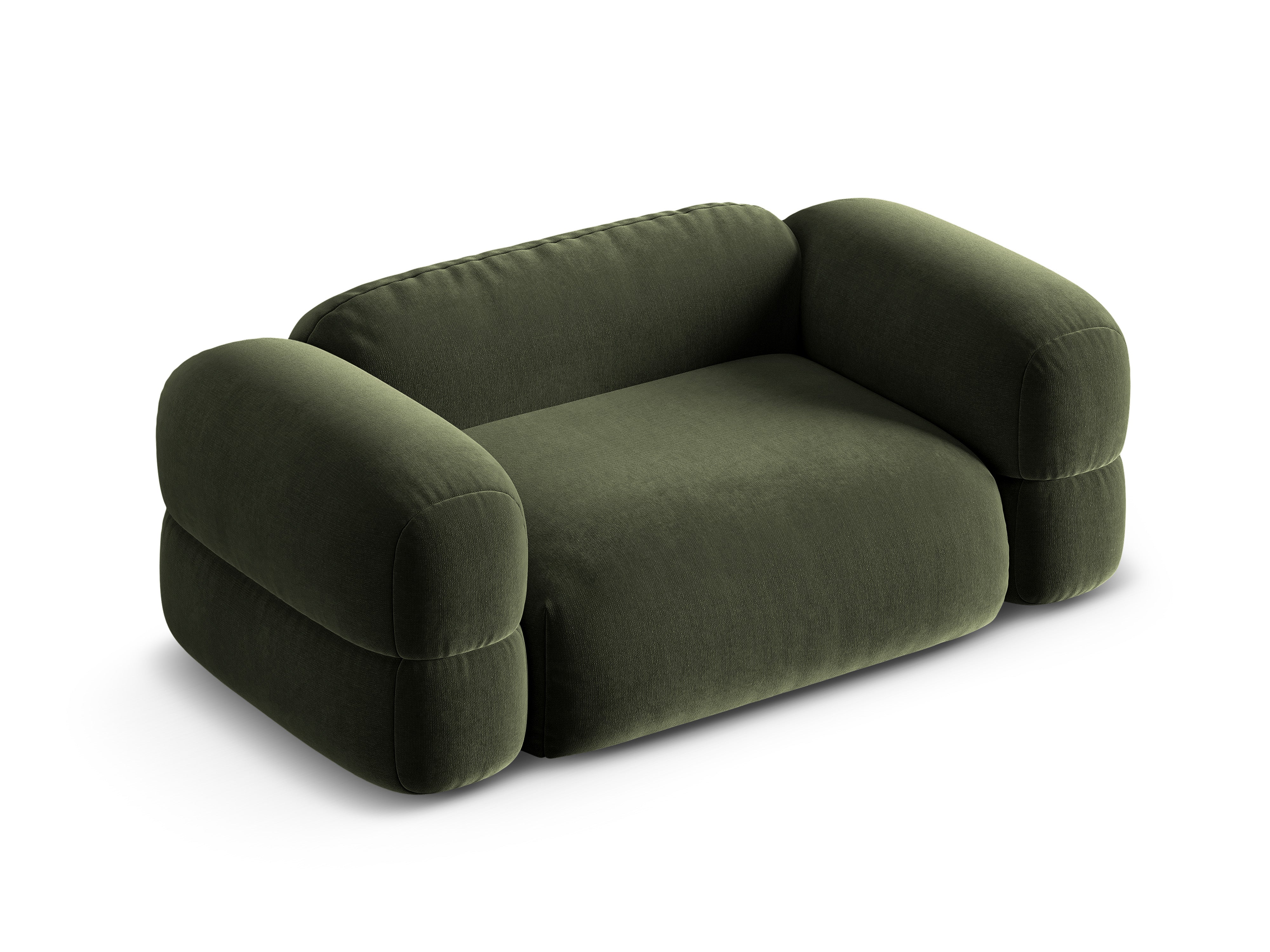 Sofa van fluweel voor 2 personen ROGER olijfgroen