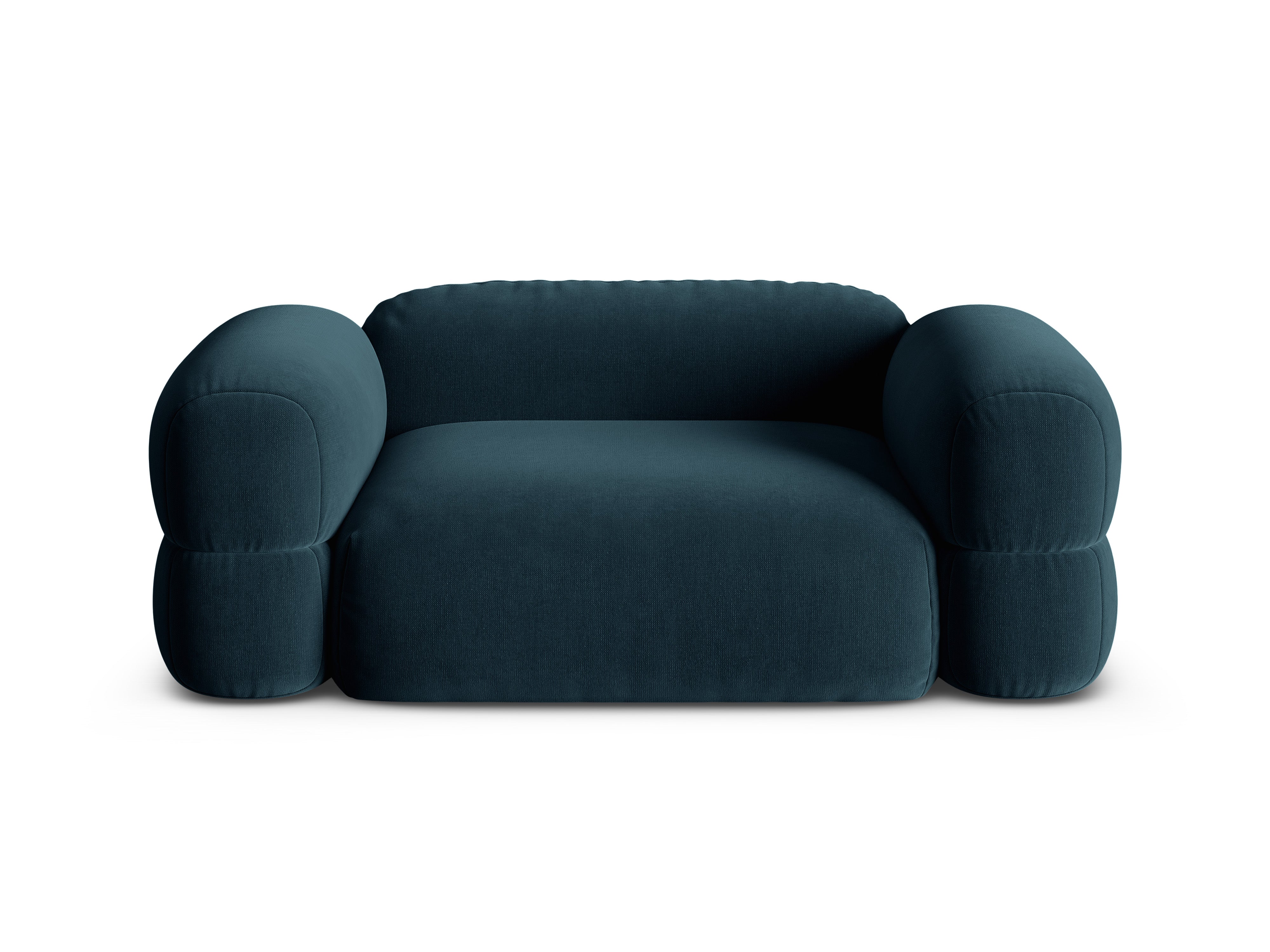 Velvet 2-Seater Sofa ROGER Petrol Blue